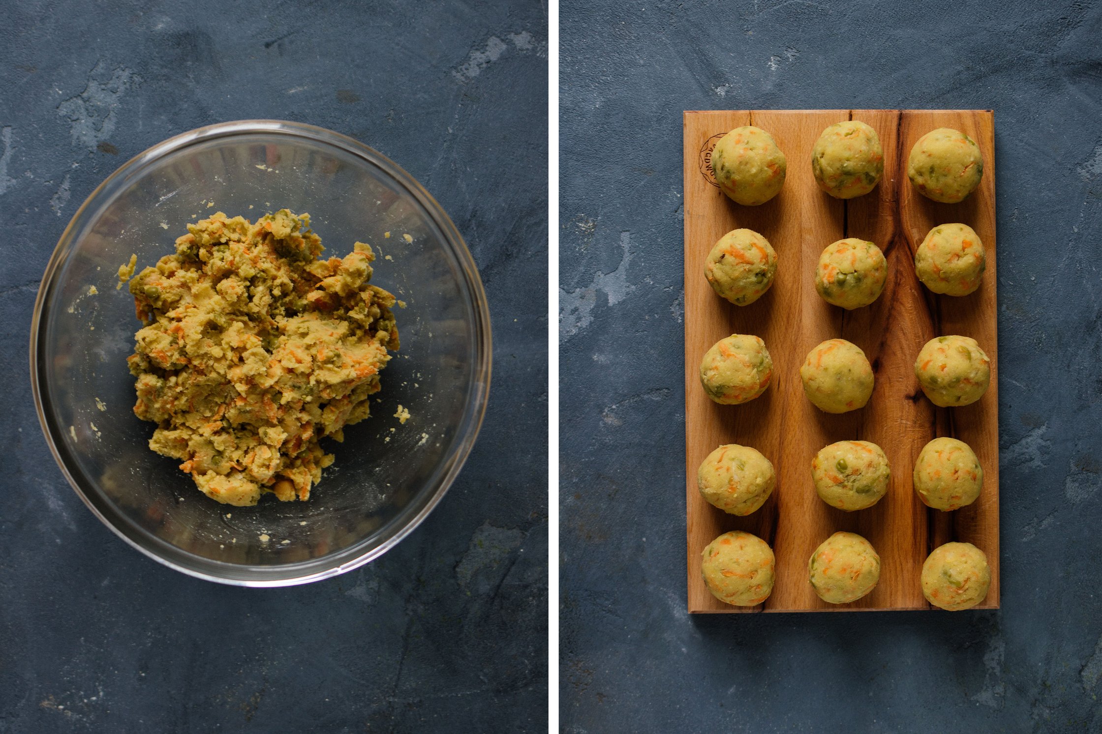 forming the veggie balls