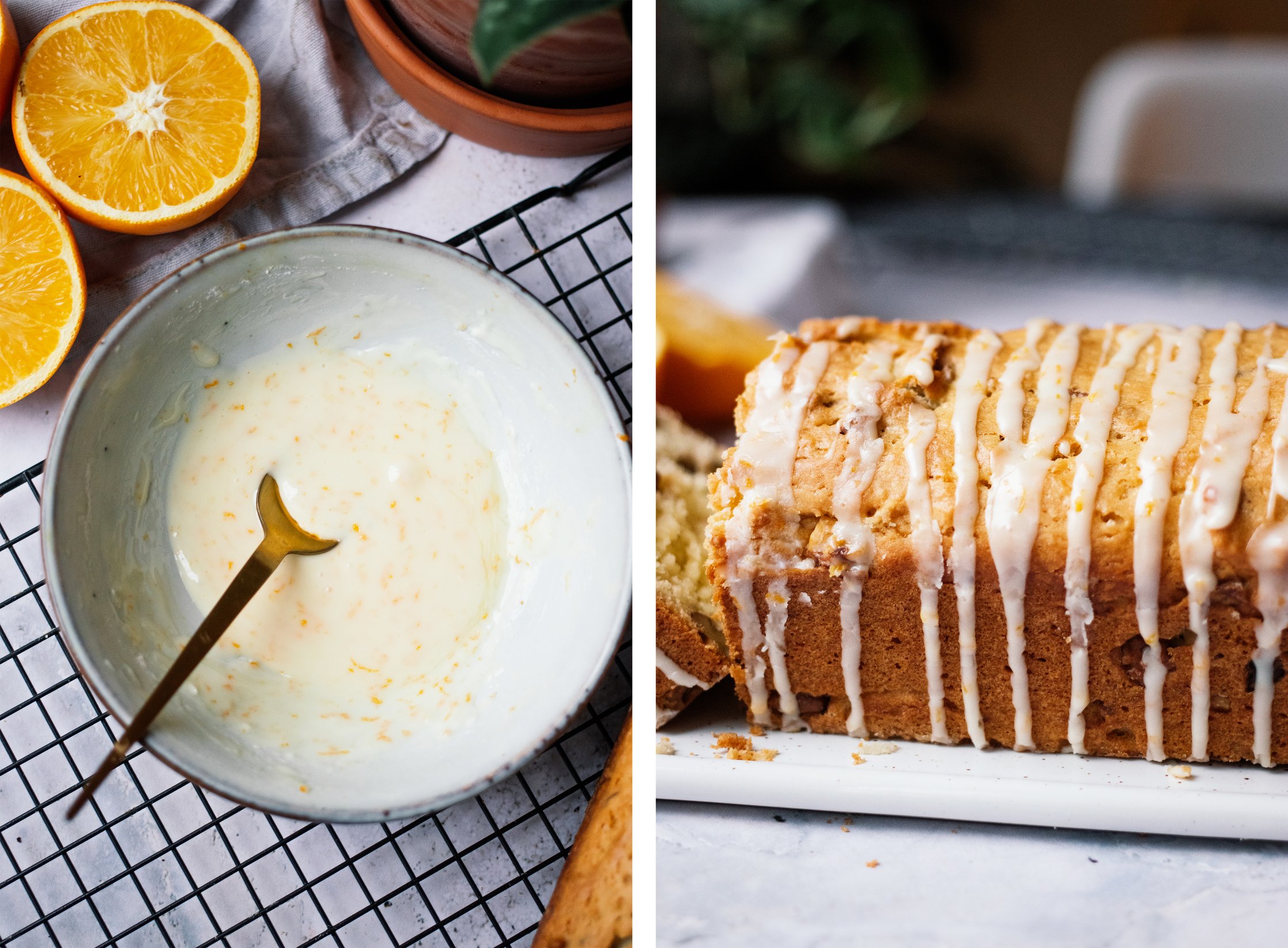 vegane zuckerglasur für Veganen Orangen-Olivenöl-Kuchen mit Walnüssen