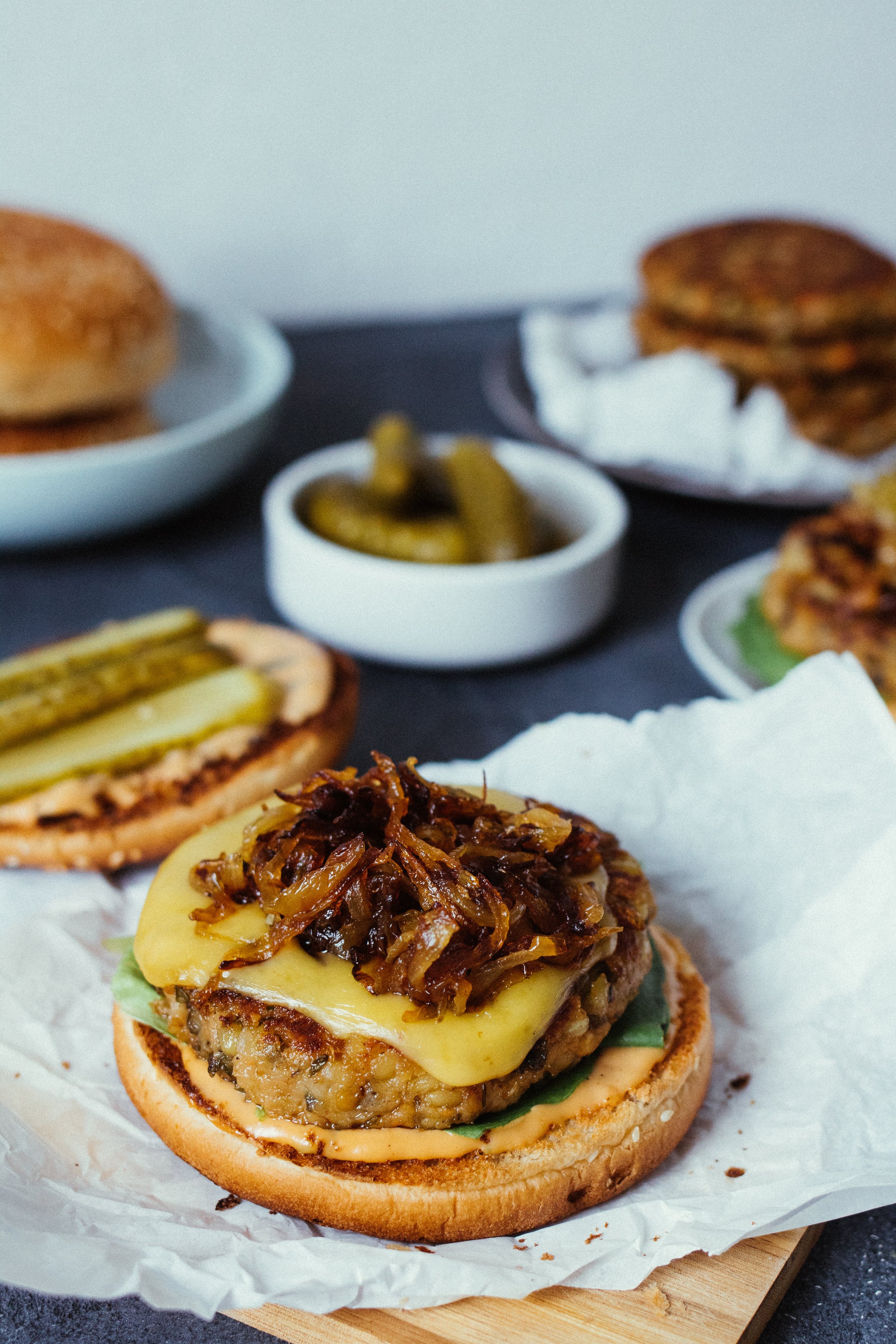 vegan burger without top bun