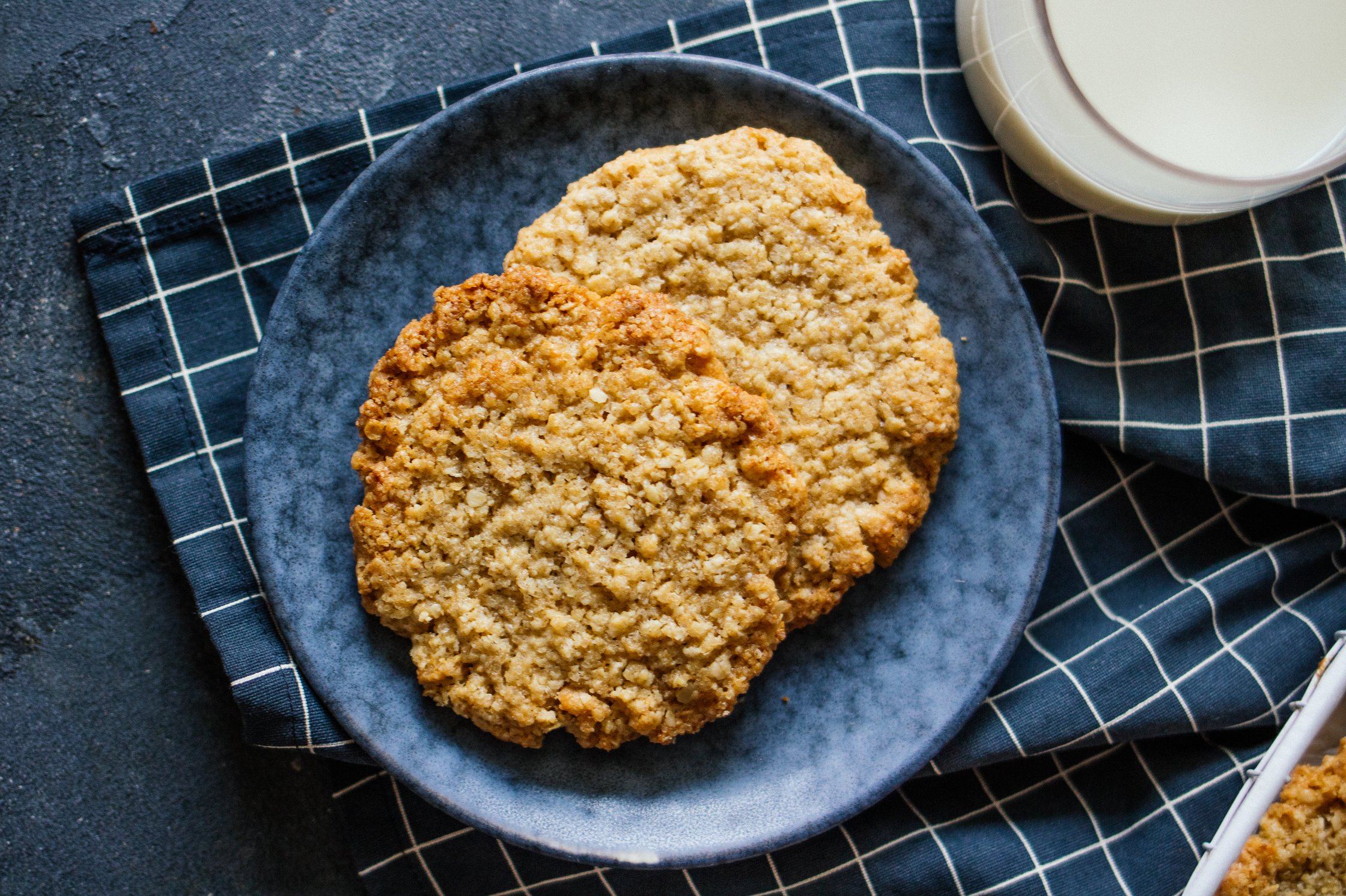 two vegan oat cookies