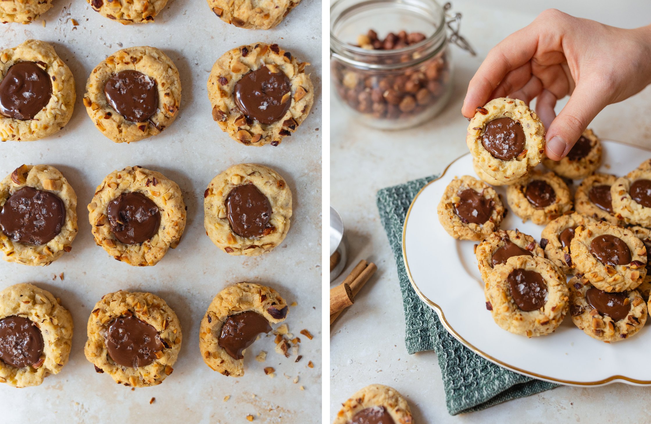 gluten-free hazelnut nougat cookies