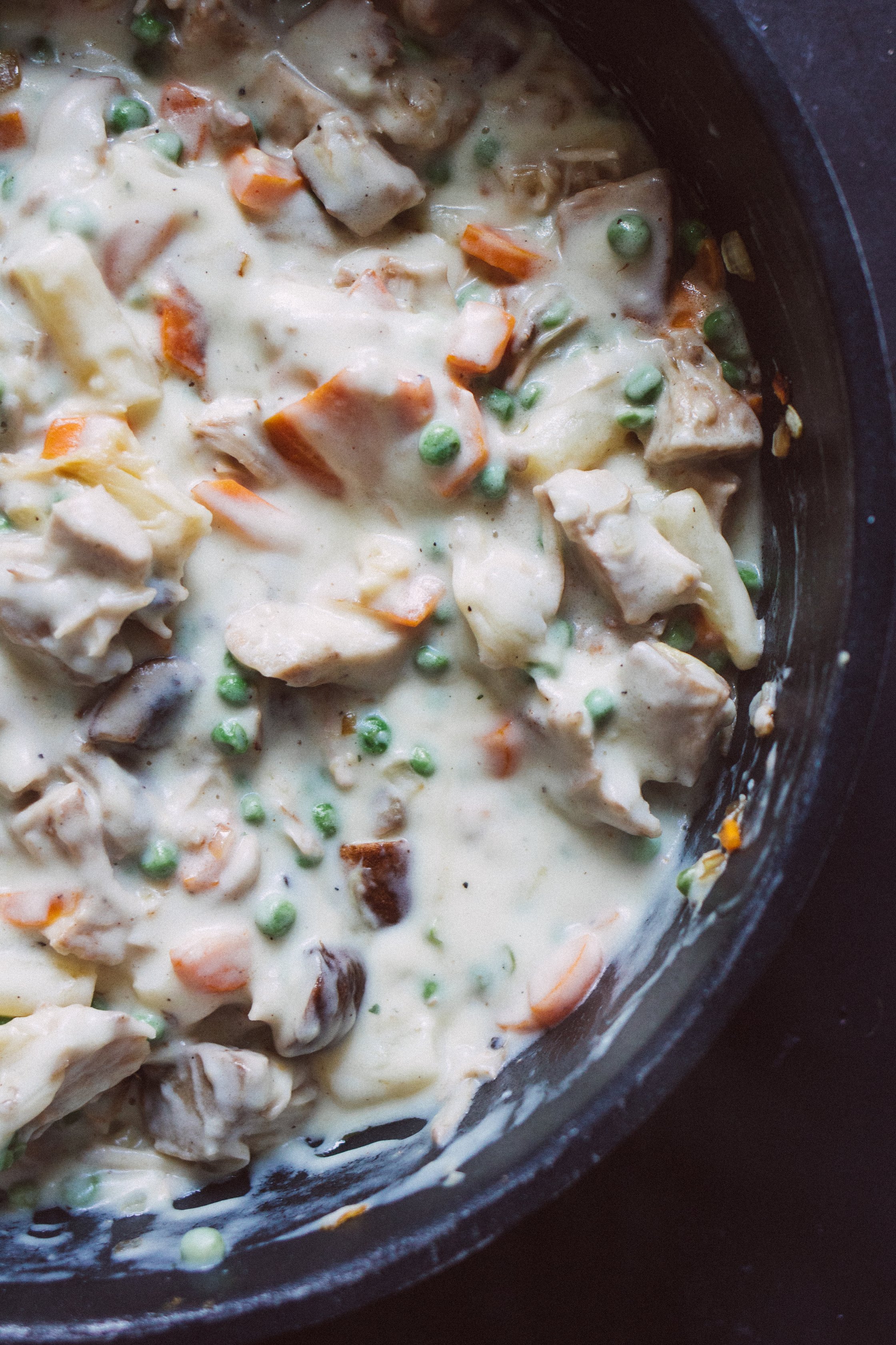 jackfruit fricassee in frying pan