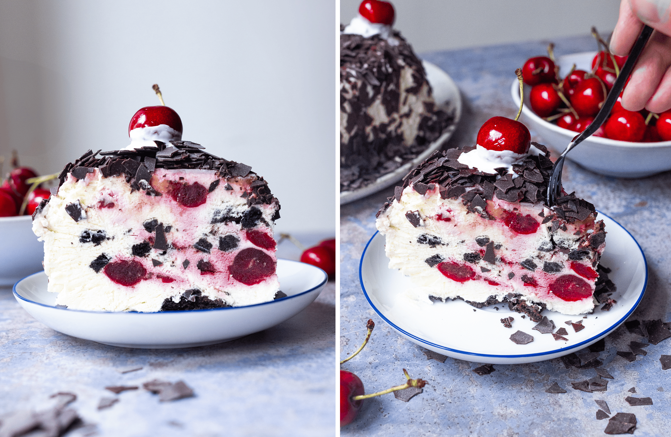 ein Stück Schwarzwälder Kirschtorte