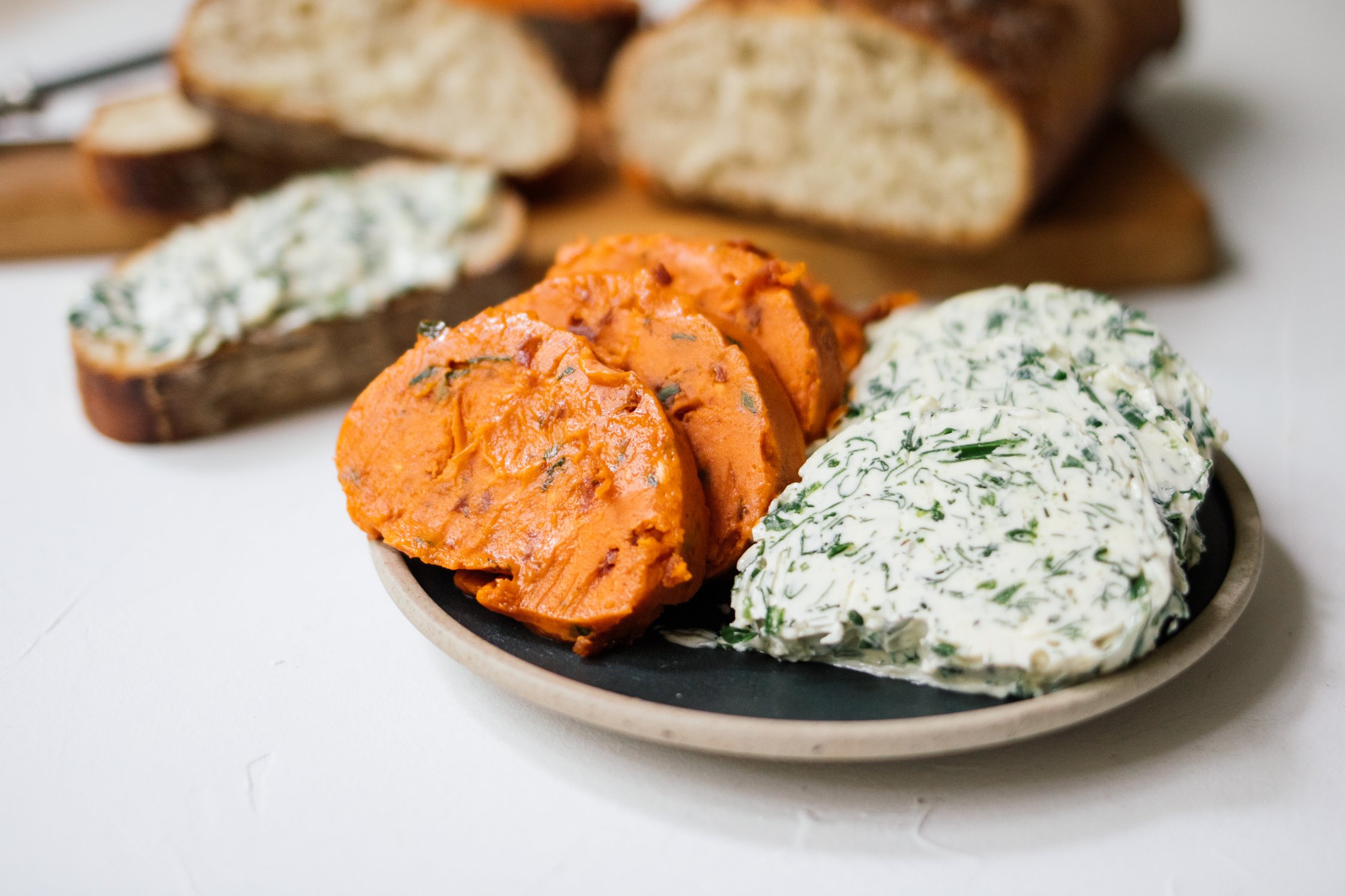 close up of vegan herb butter