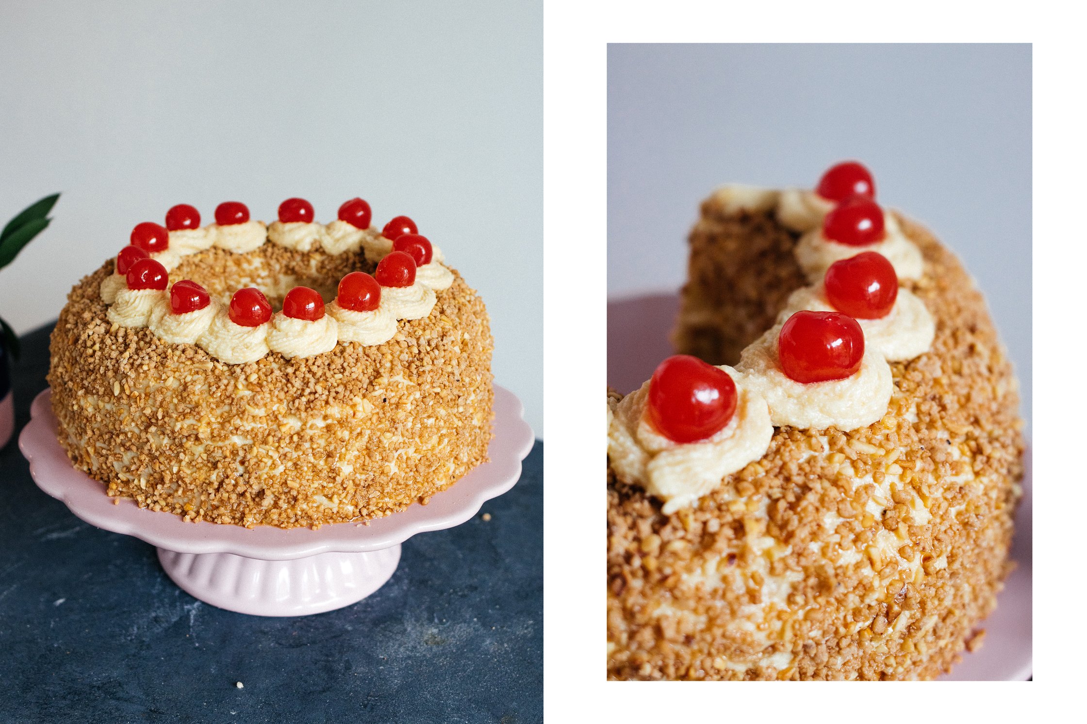 veganer Frankfurter Kranz mit Belegkirschen