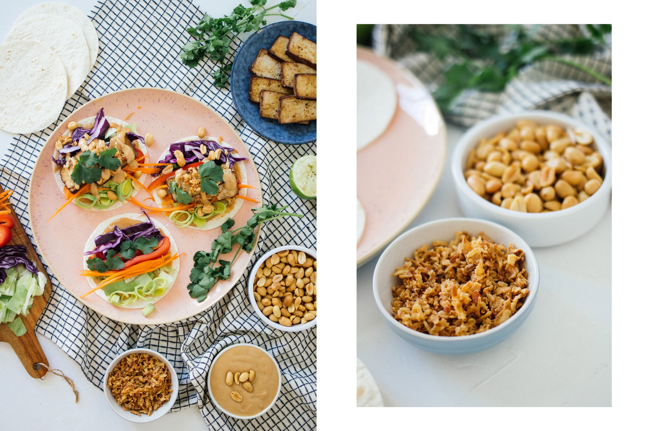 Thai Tacos sind bereit zum Essen