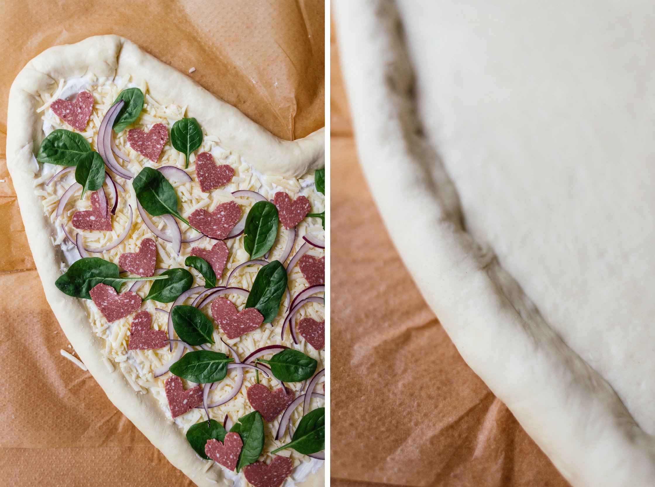 Vegan Cheese Stuffed Crust Pizza before baking