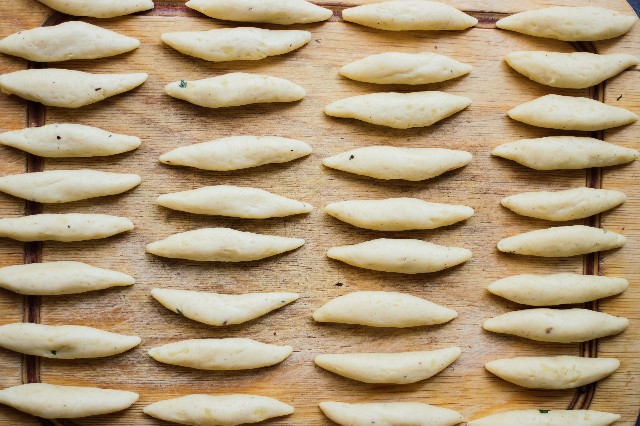 vegane schupfnudeln nach dem formen vor dem kochen