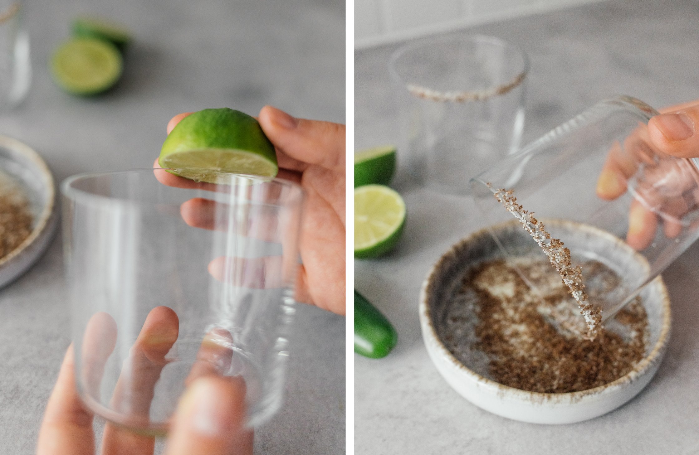 Salzrand um ein Cocktailglas