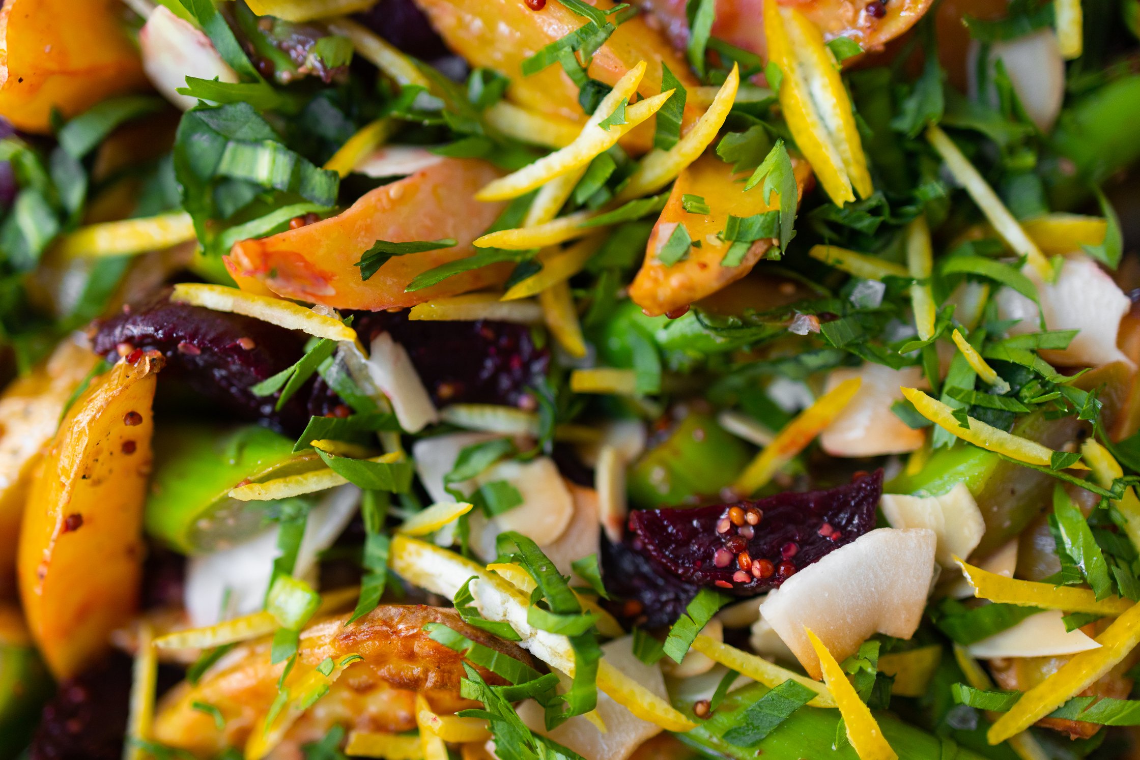Nahaufnahme Kartoffel-Spargel-Salat