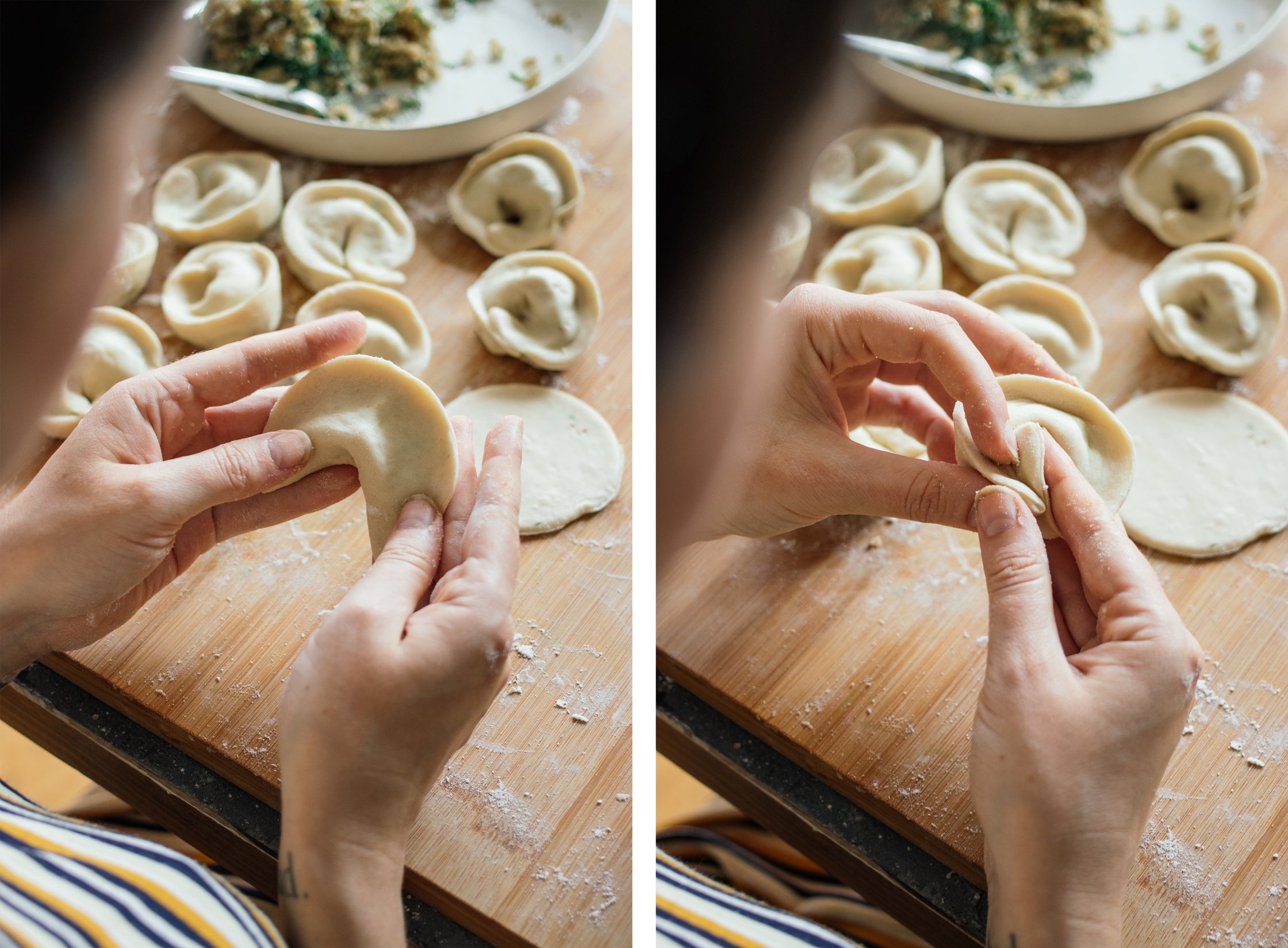 folding vegan pelmeni