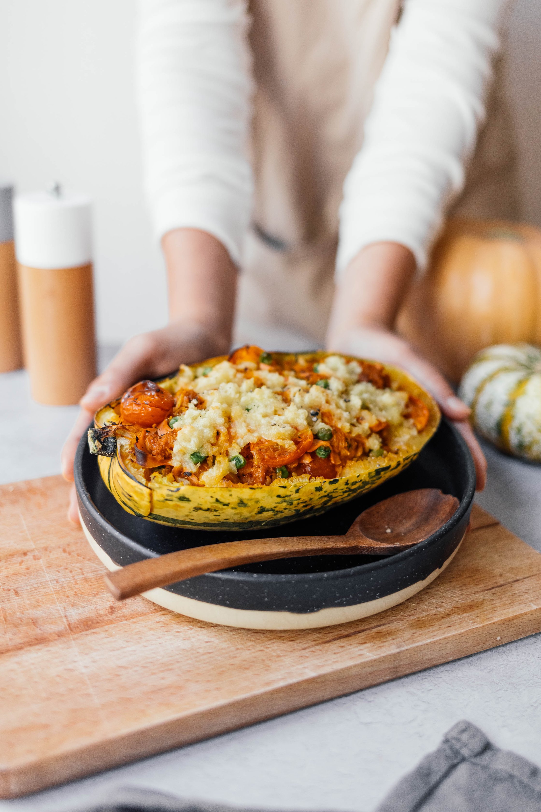 serving vegan spaghetti squash Al Forno