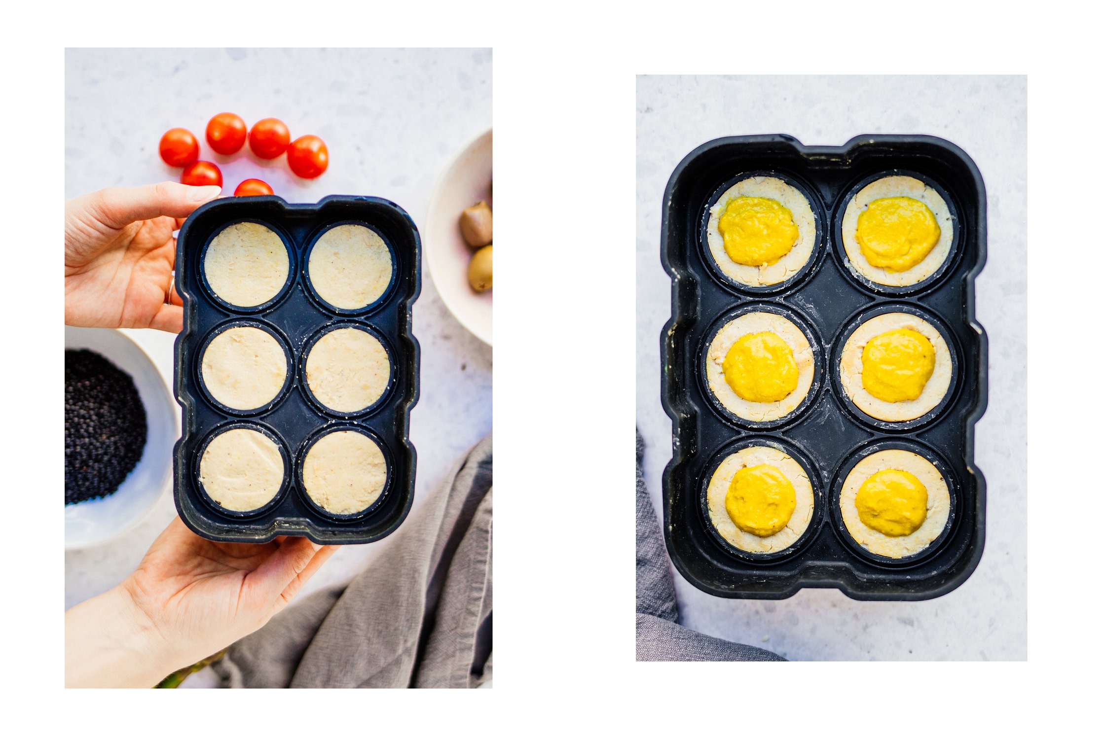 Vegan Eggs in a silicone mold