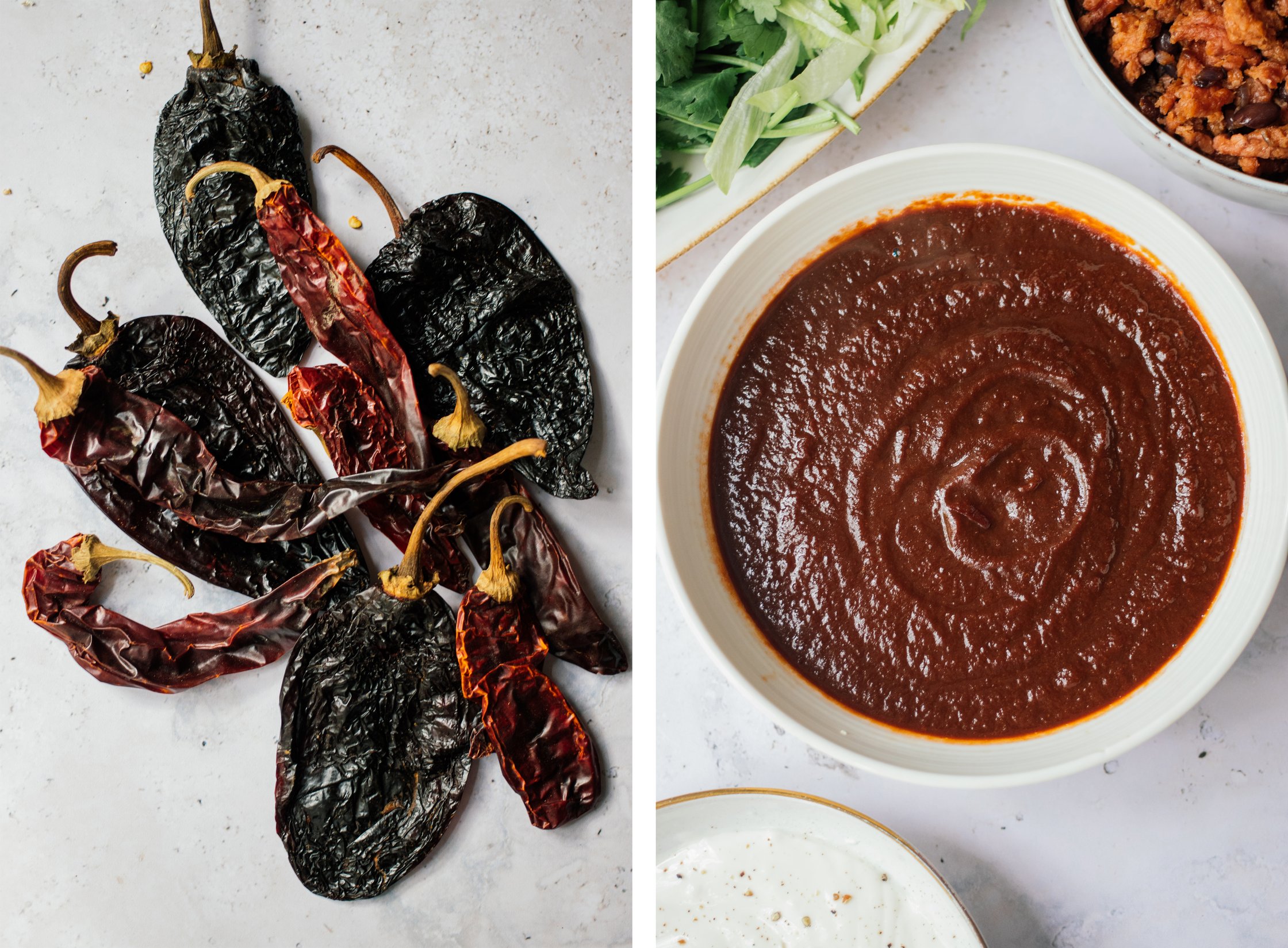 vegane Chili werden zu Sauce verarbeitet