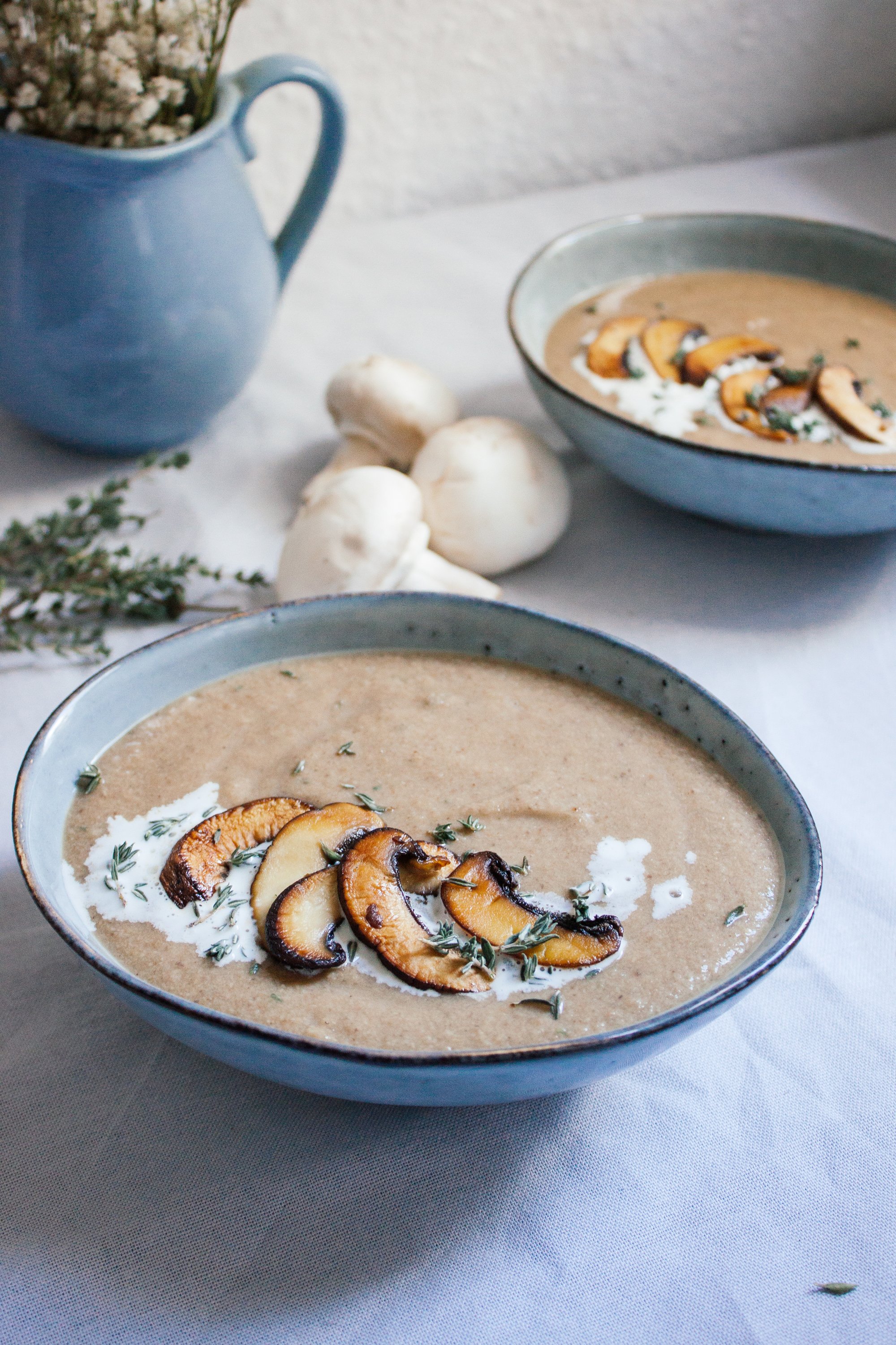mushroom soup on a table