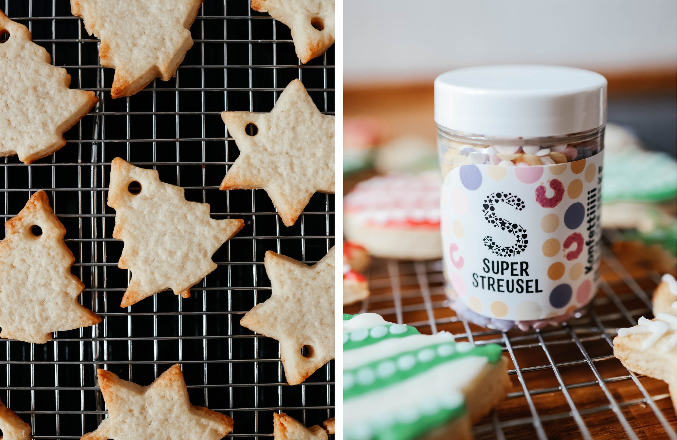 baked cookies; colorful sprinkles from Super Streusel
