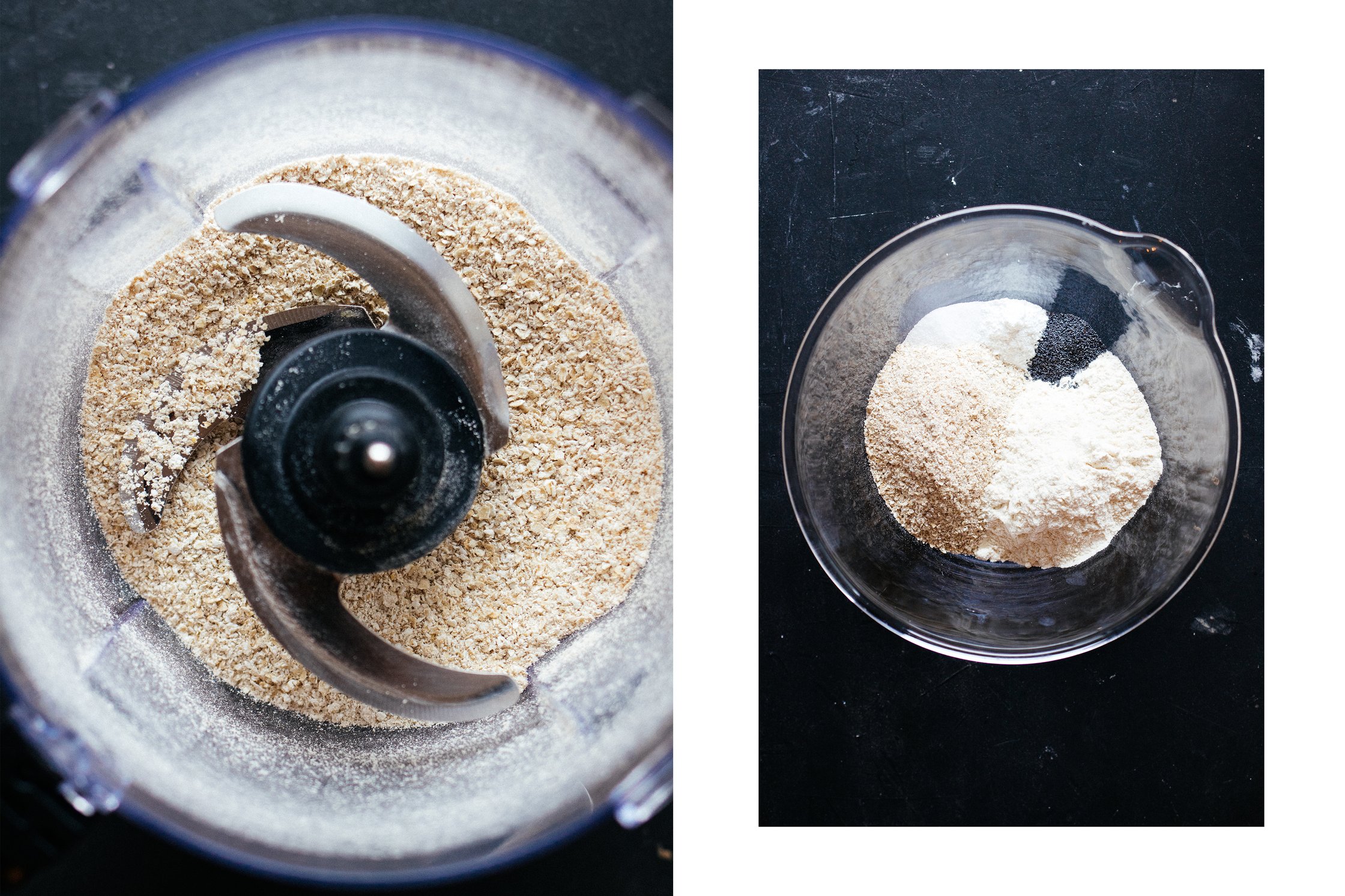 processing oats for the pancake dough