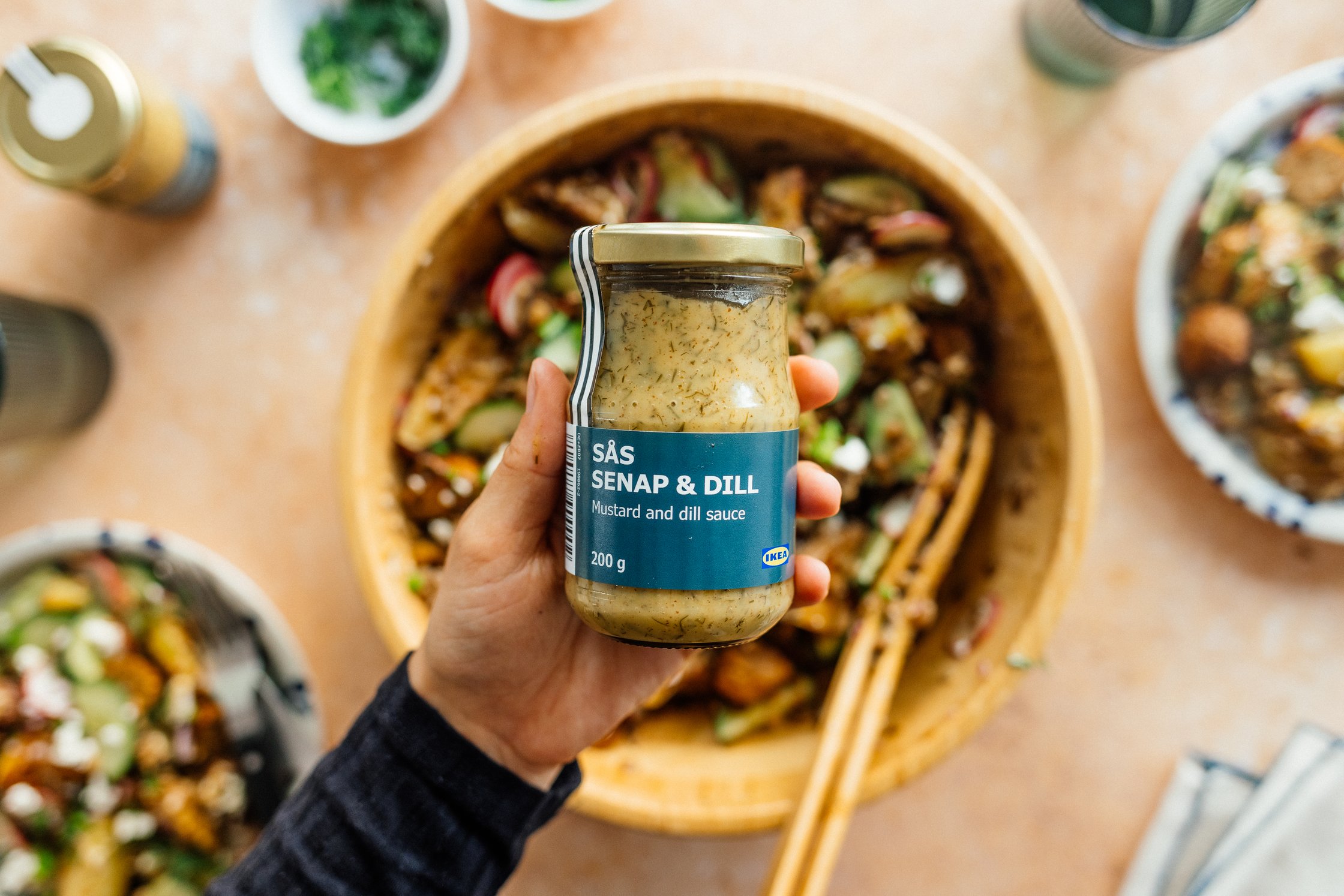 vegane Senf-Dill-Soße als Dressing für Kartoffelsalat