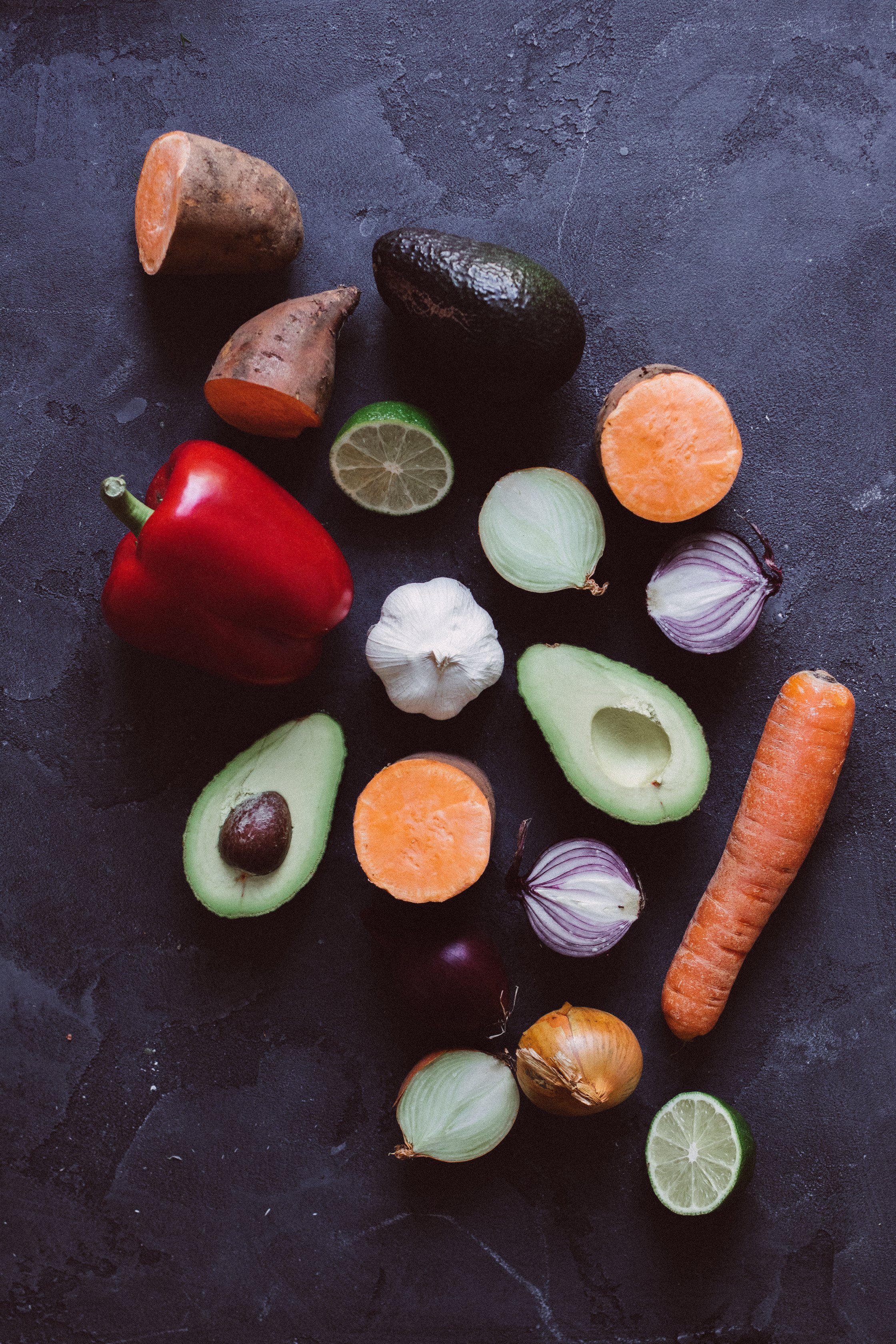 vegetable ingredients for taco cups