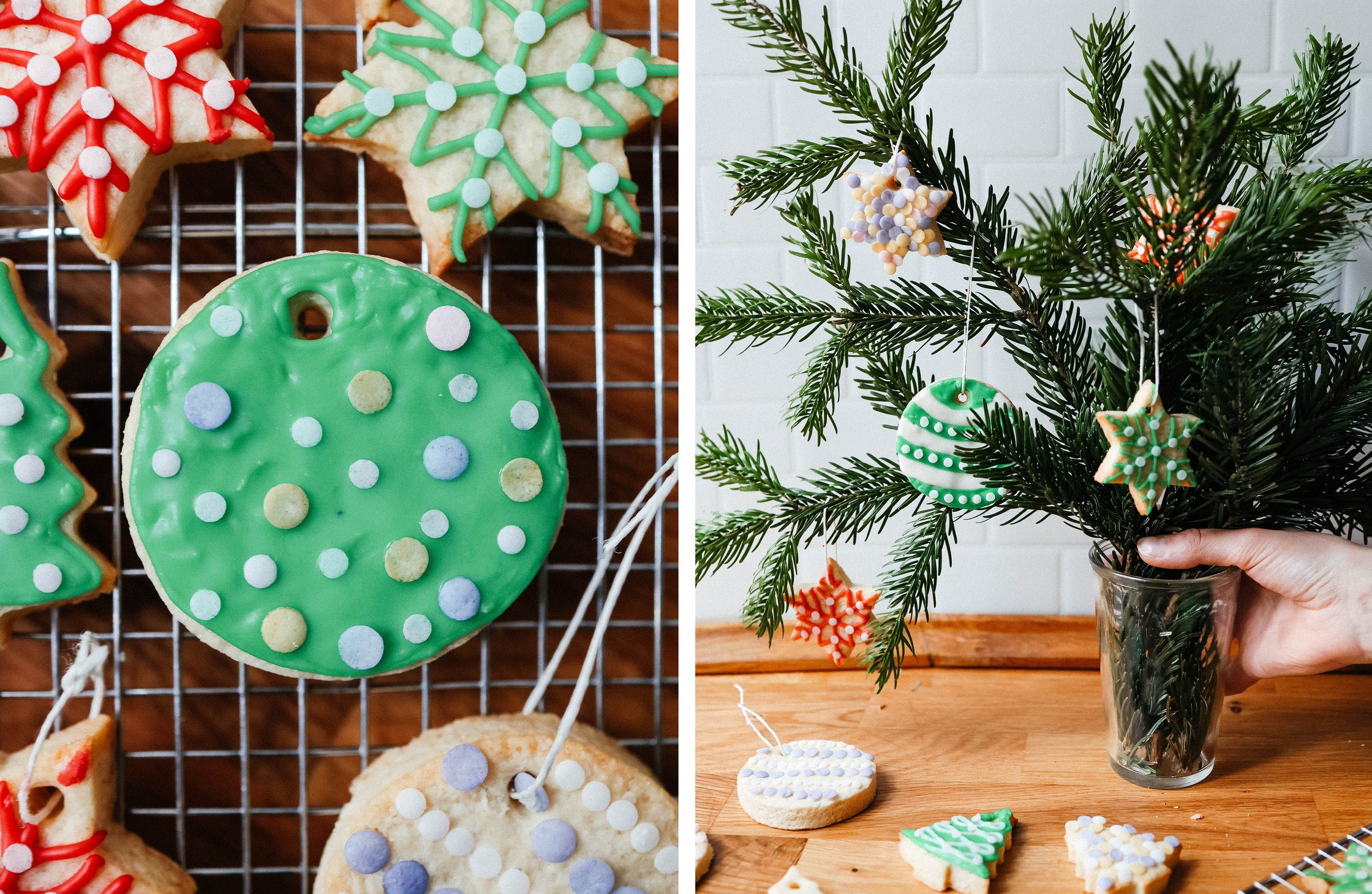 vegan christmas cookies to hang on the tree