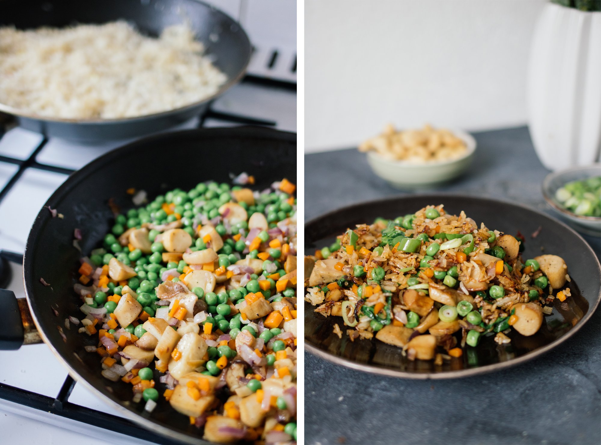 fried rice before and after