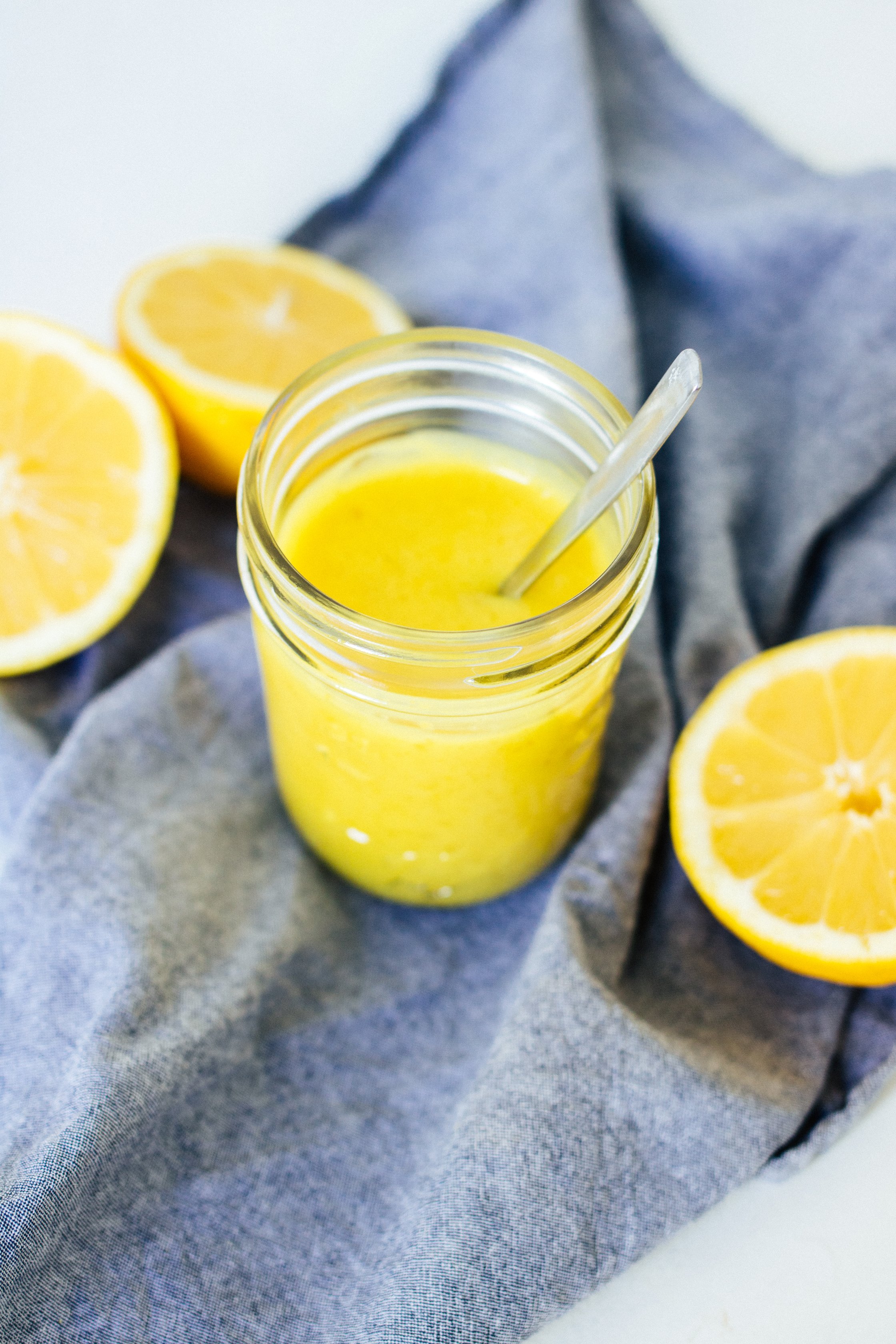 vegan lemon curd in a jar