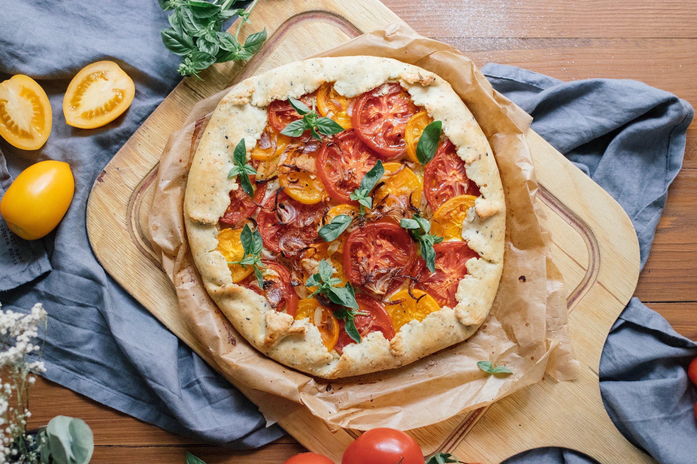 vegane tomatengalette nach dem backen