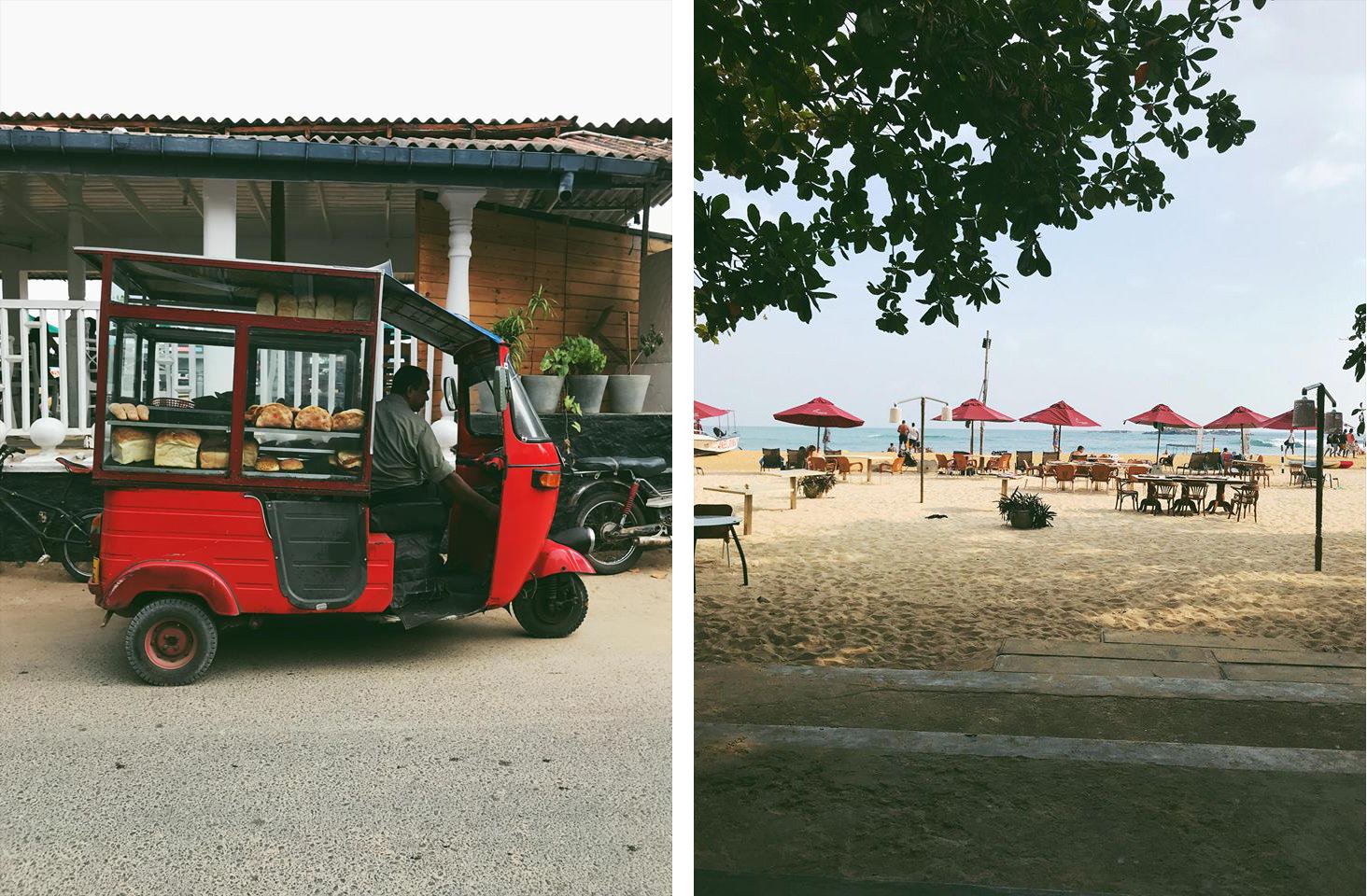 tuk tuk and beach in sri lanka