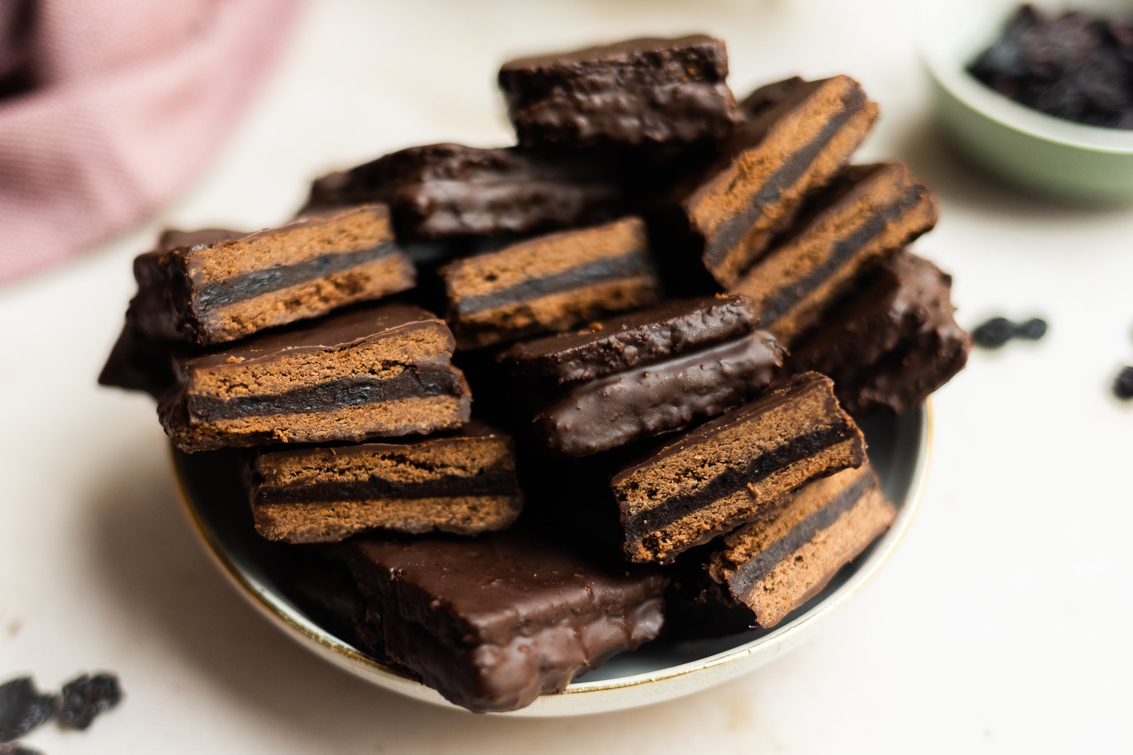 Vegan Tim Tam Cookies in a bowl
