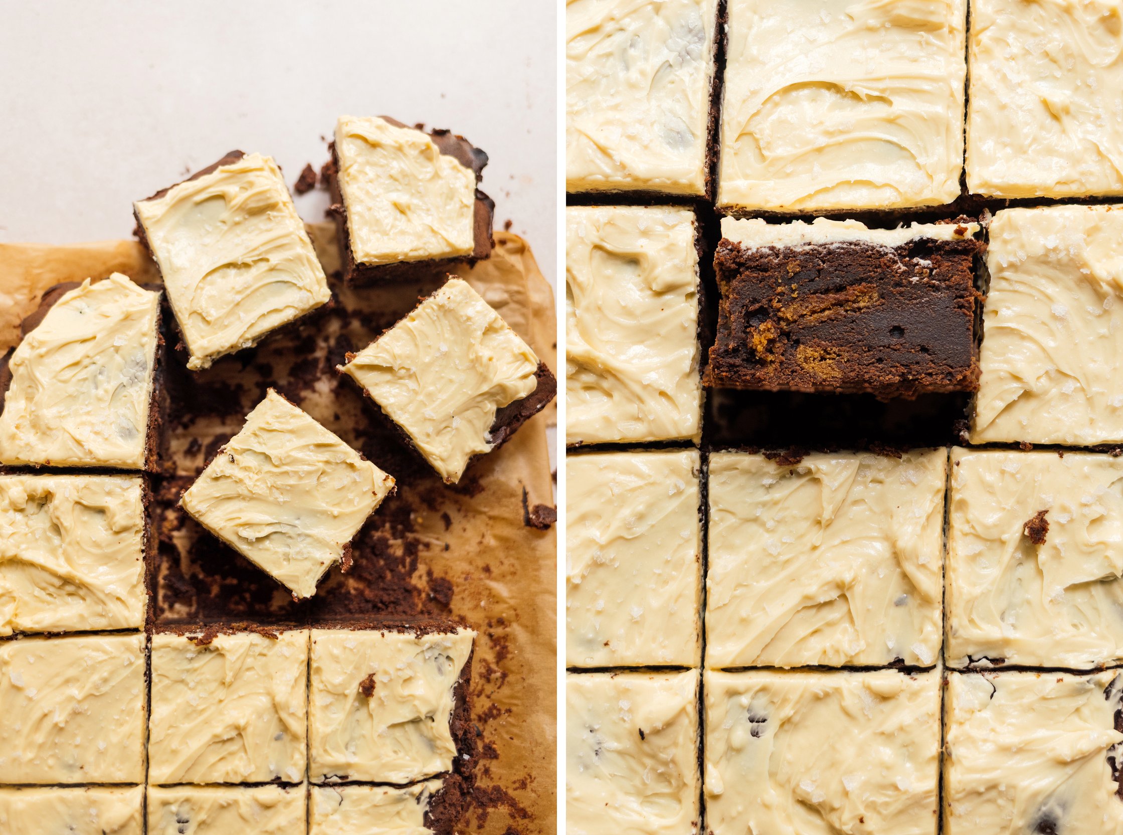 vegane salted caramel butter cream brownies