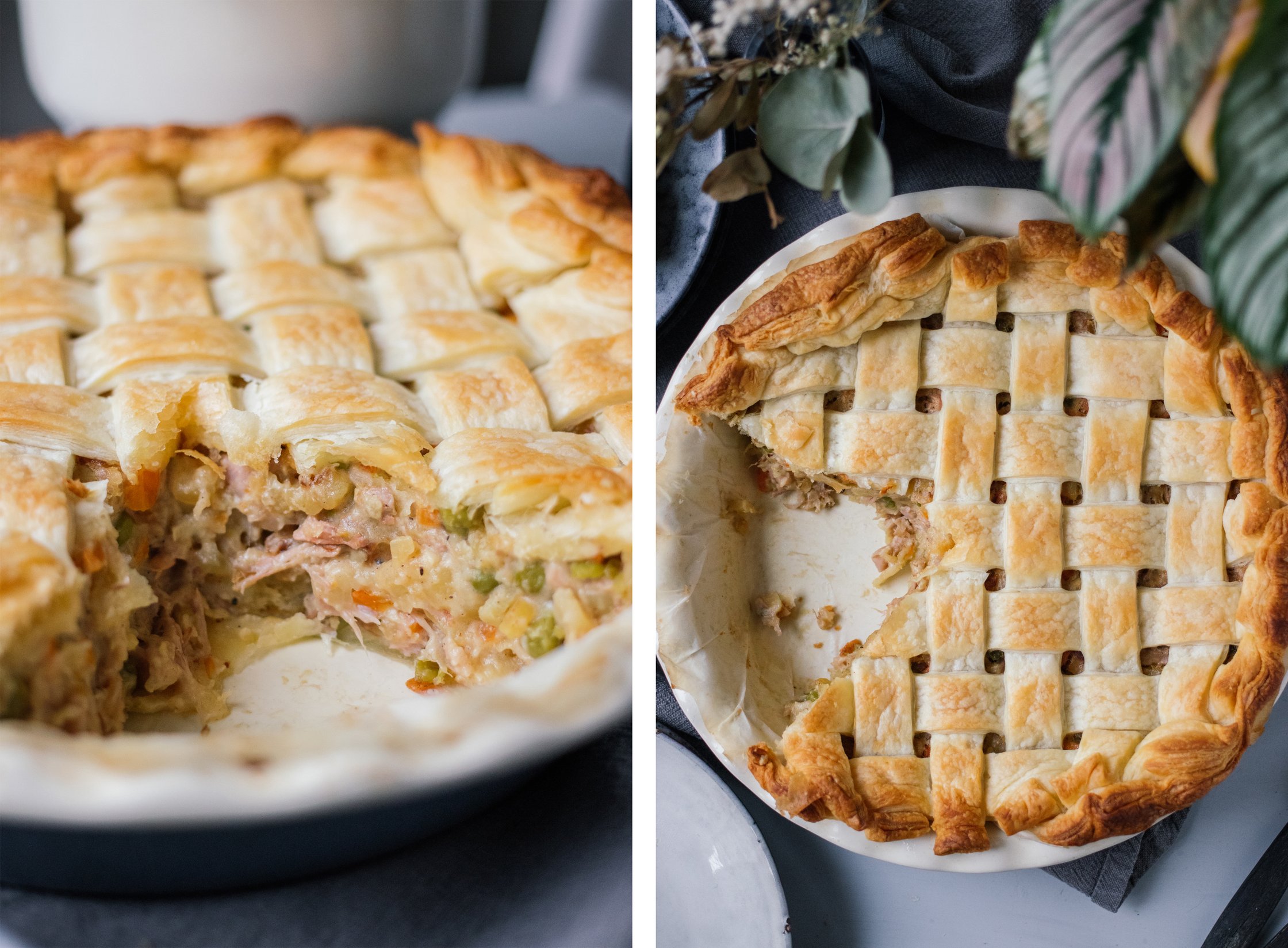 vegan pot pie cut open