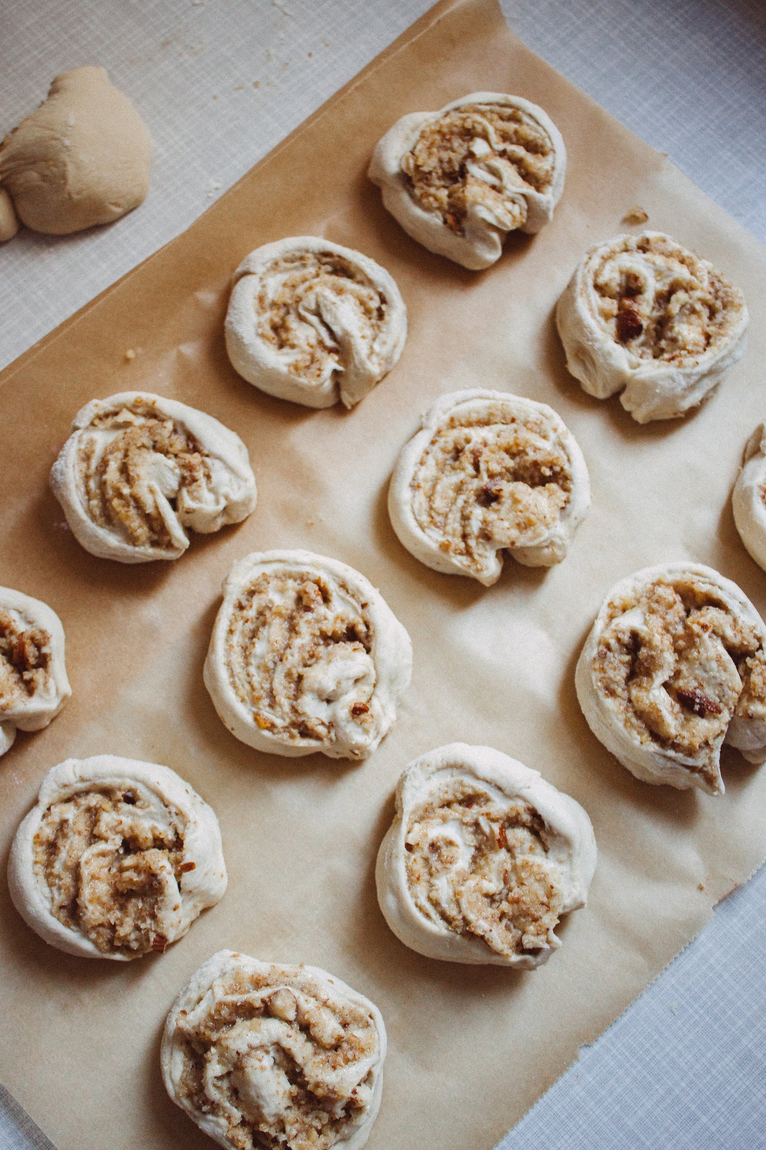 vegan nut buns before baking