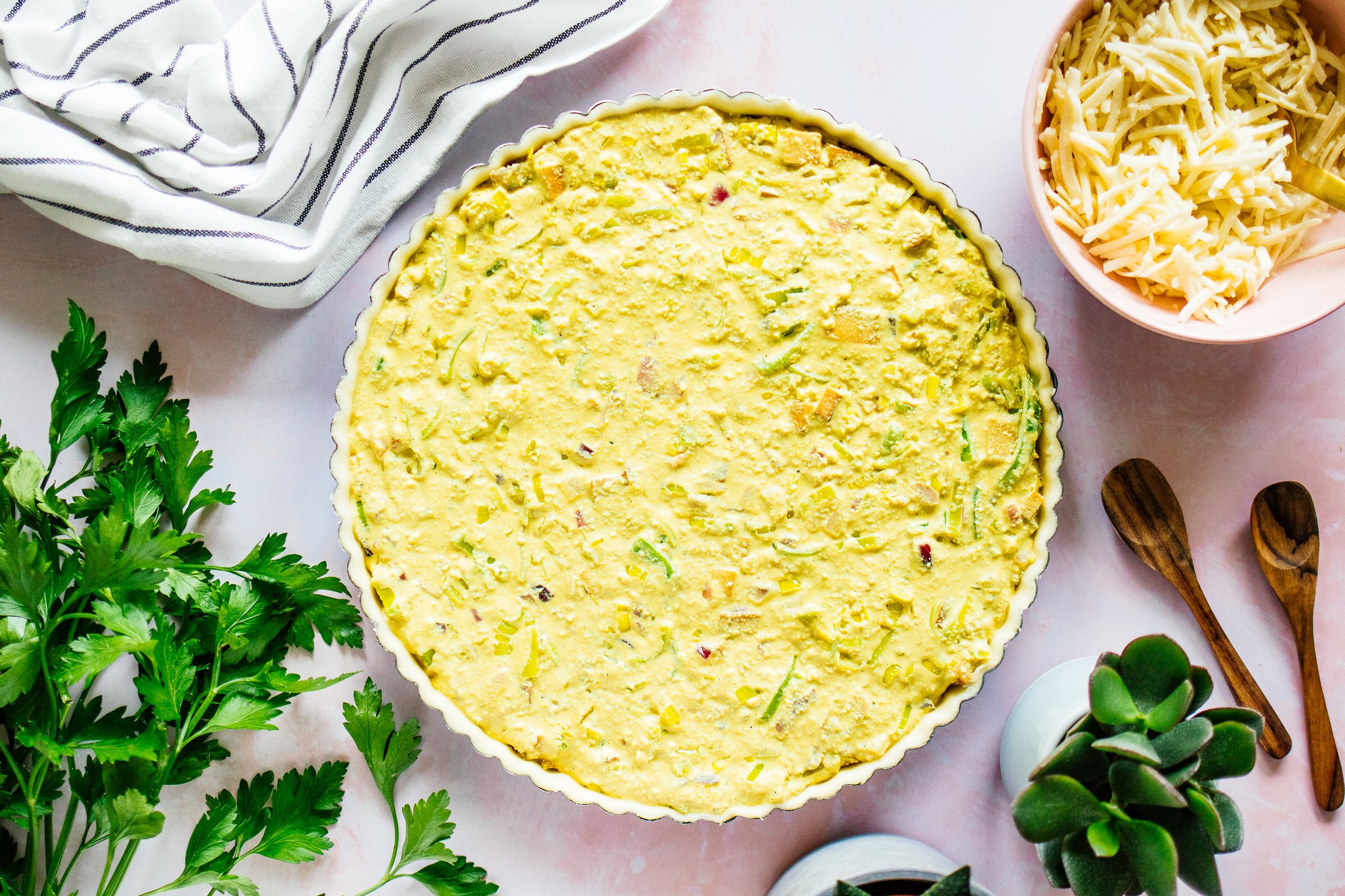 vegan tofu filling with leek