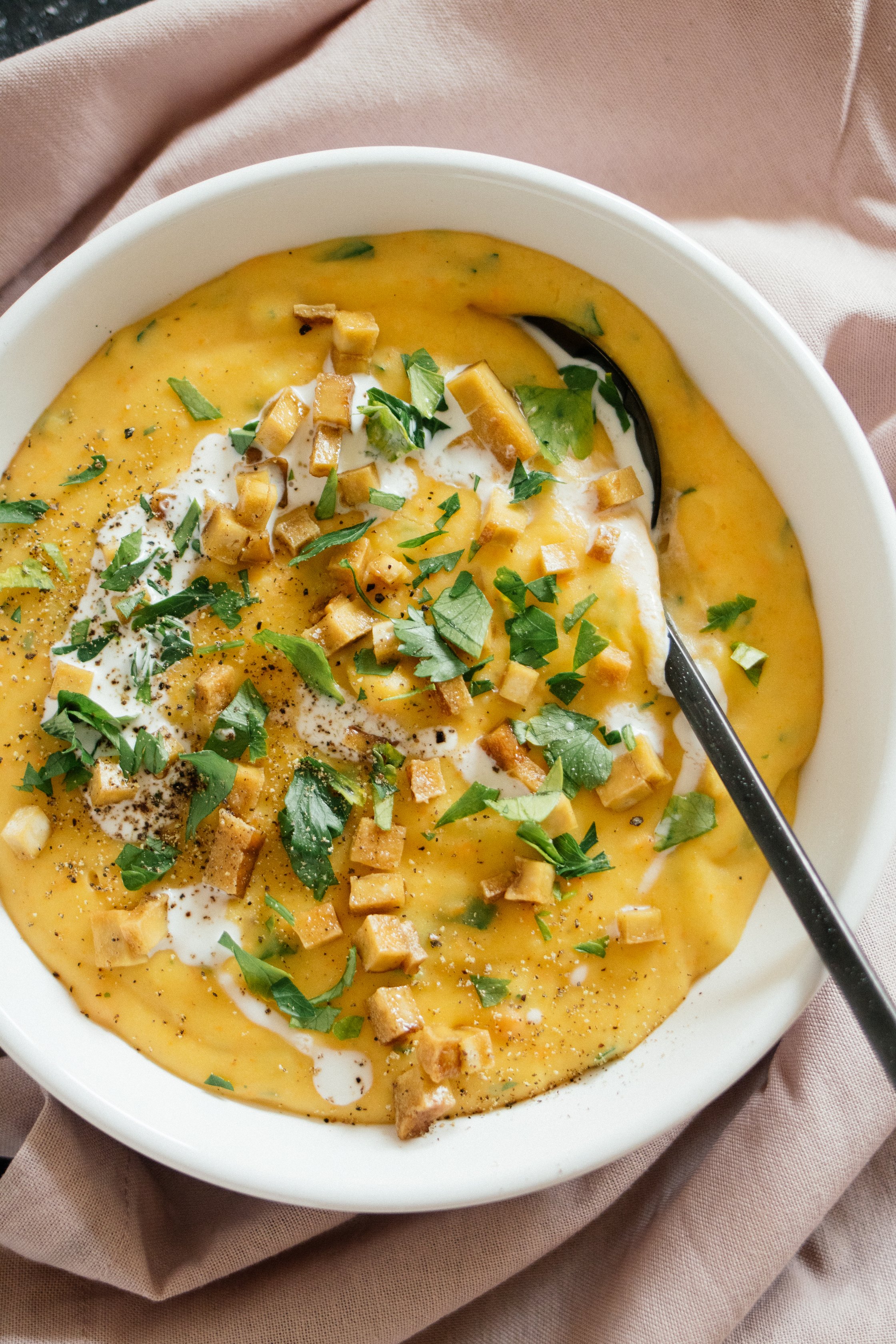 Vegan Potato Soup in a bowl