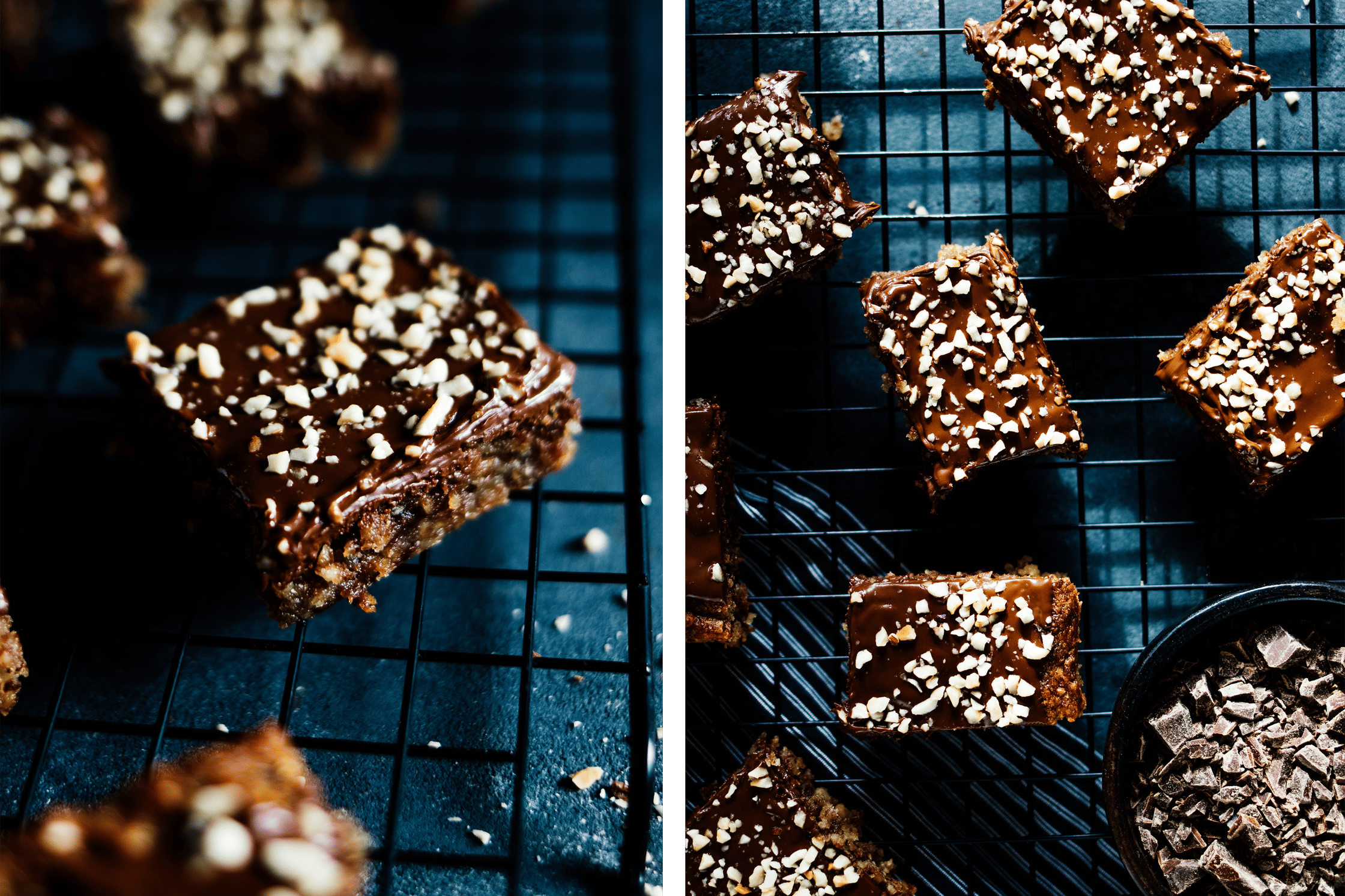 vegan chocolate mini cakes on a cooling rack