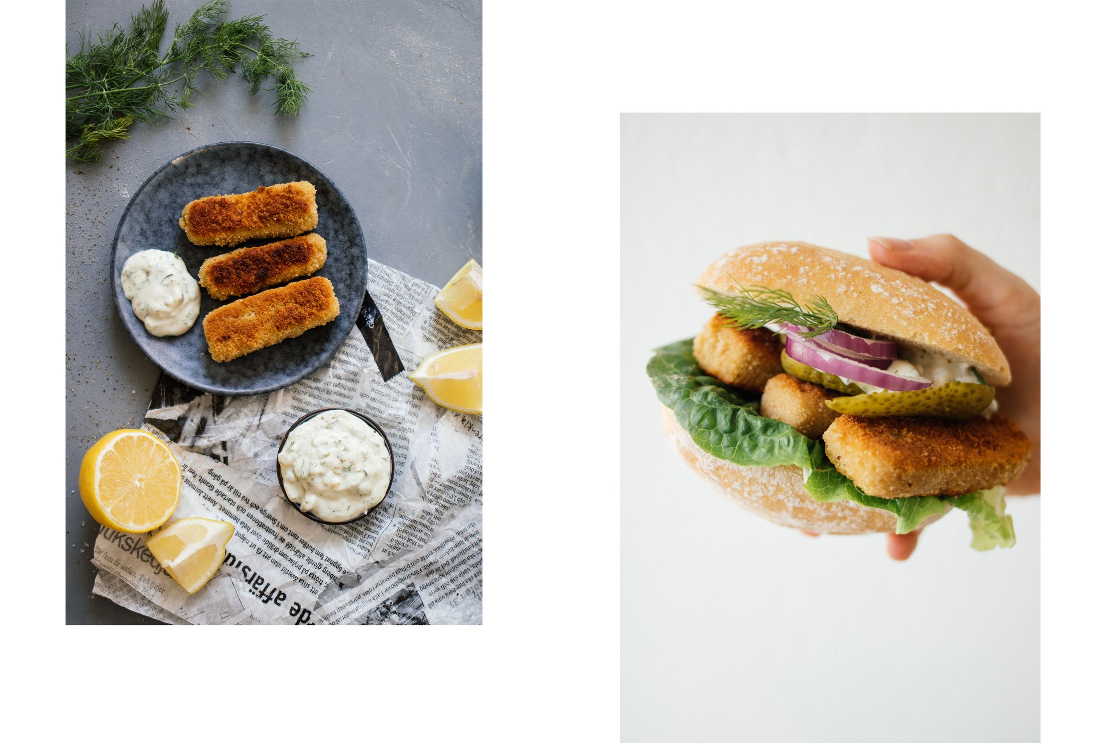 vegan fish sticks are freshly made