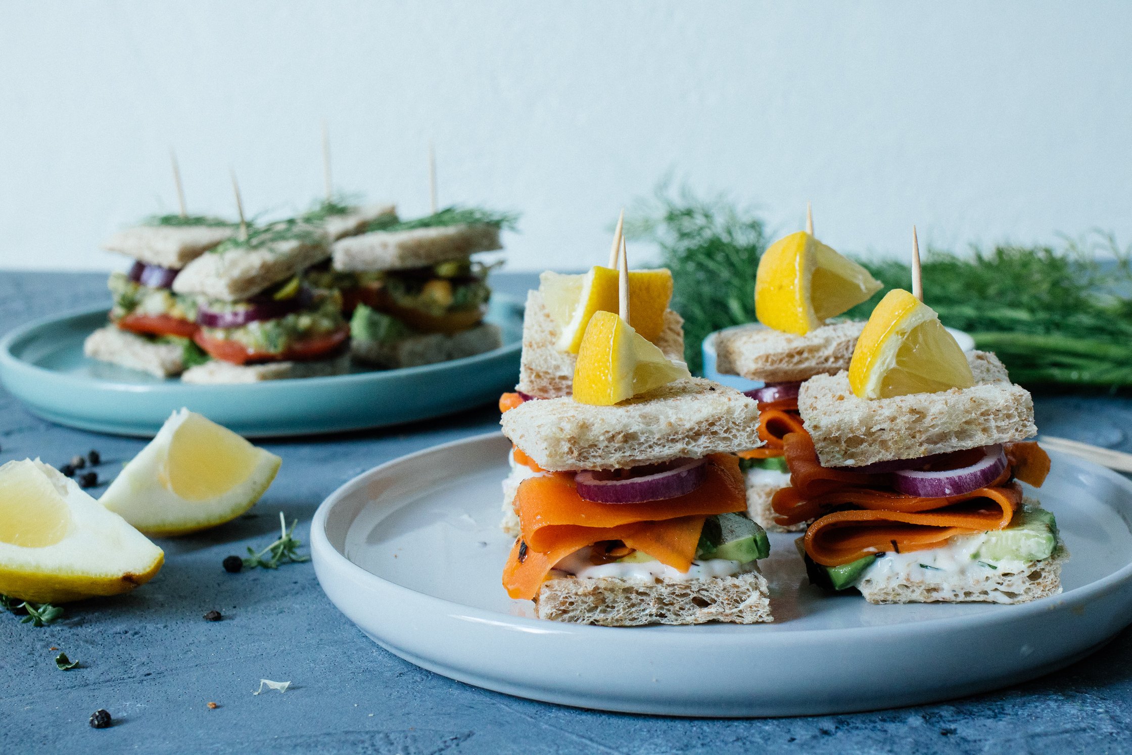 salmon and tuna sandwiches
