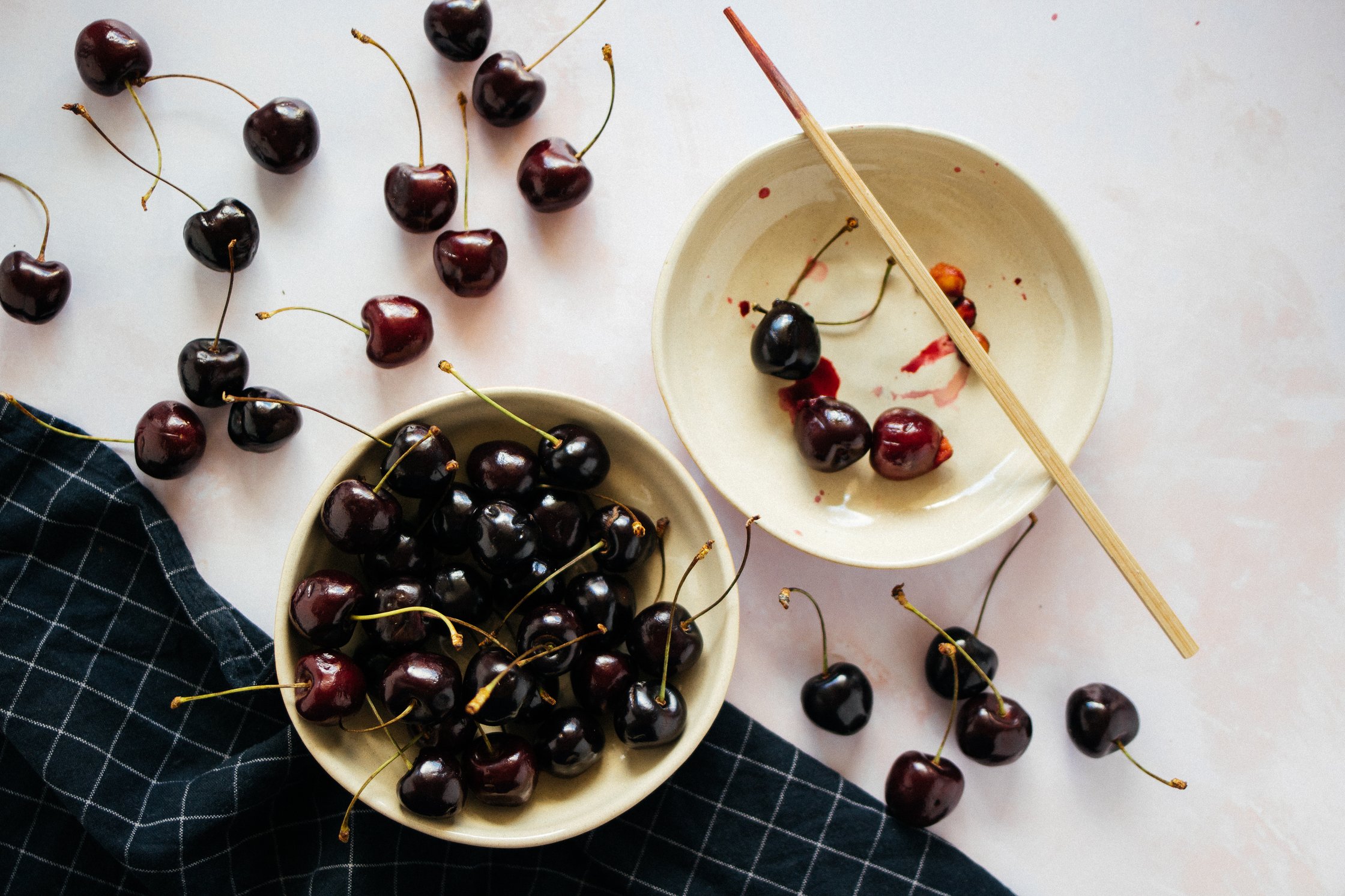 pitting cherries
