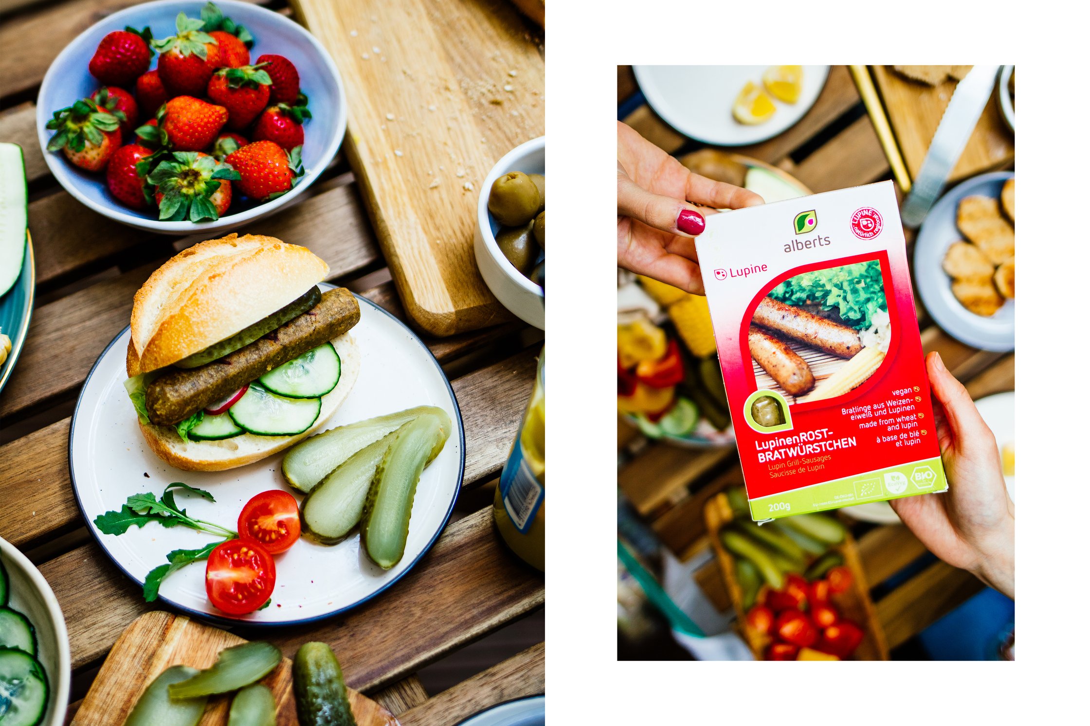 vegan sausages from Alberts