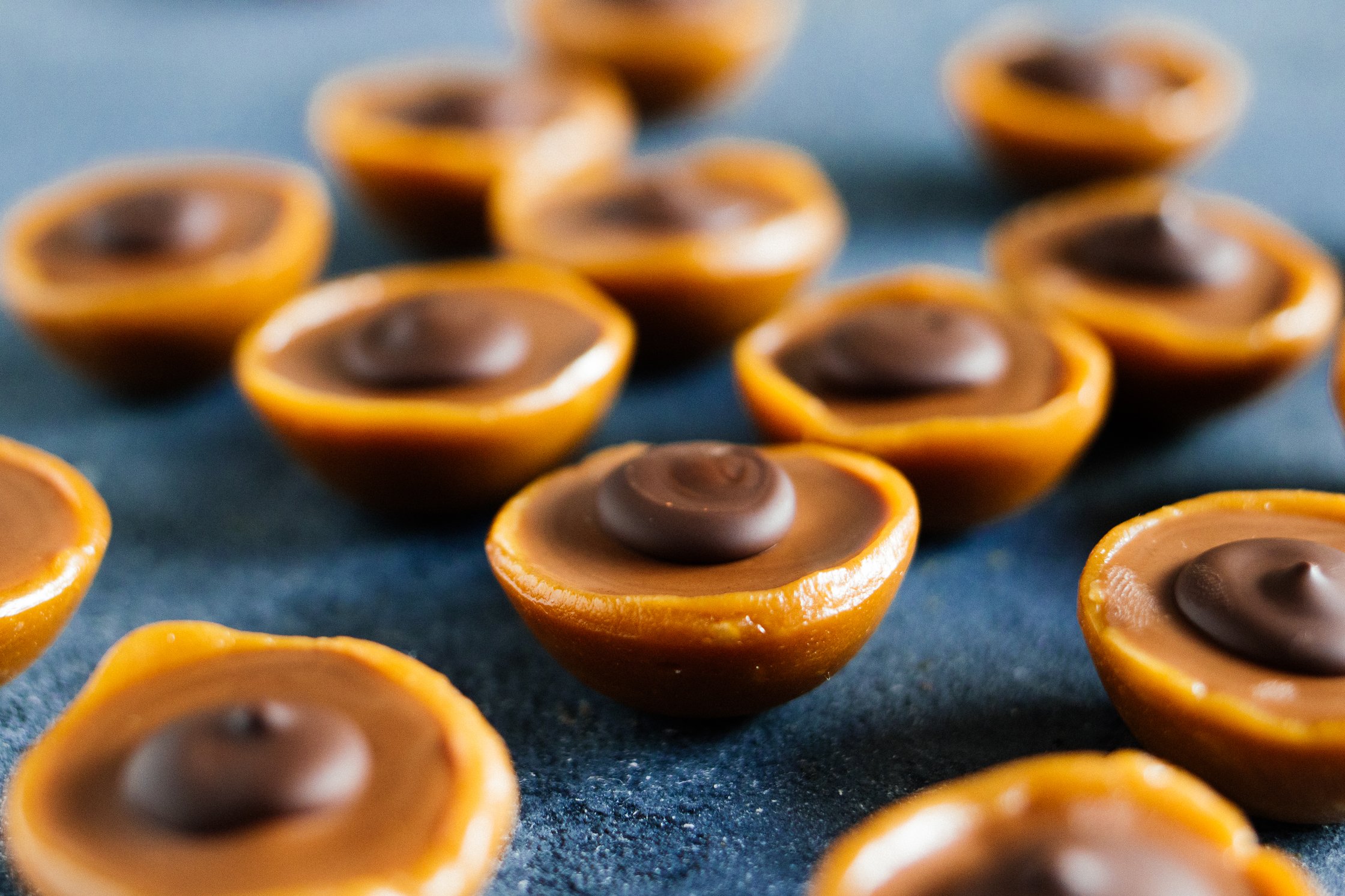 vegan toffifee with chocolate on top