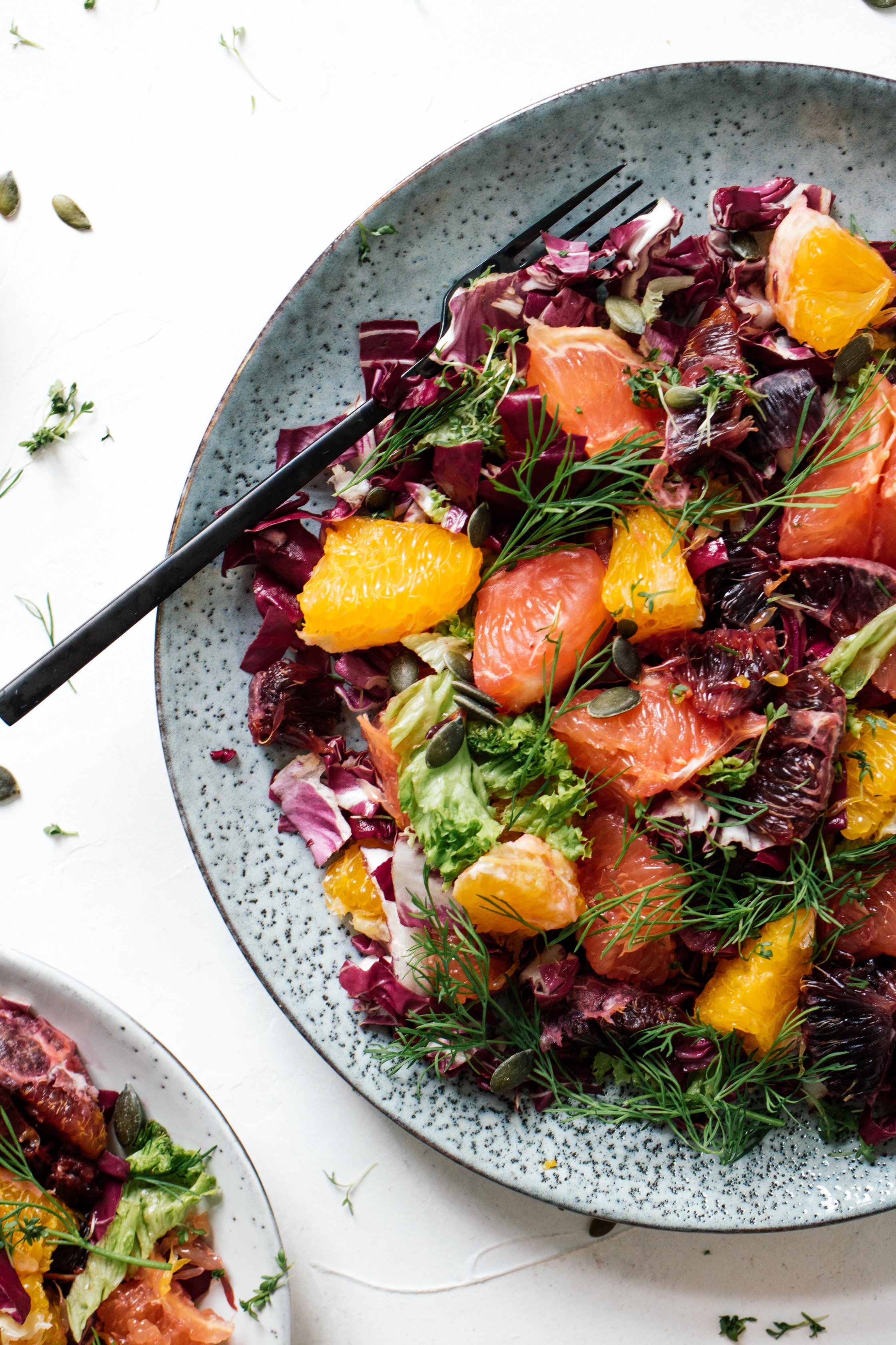 closeup of citrus salad