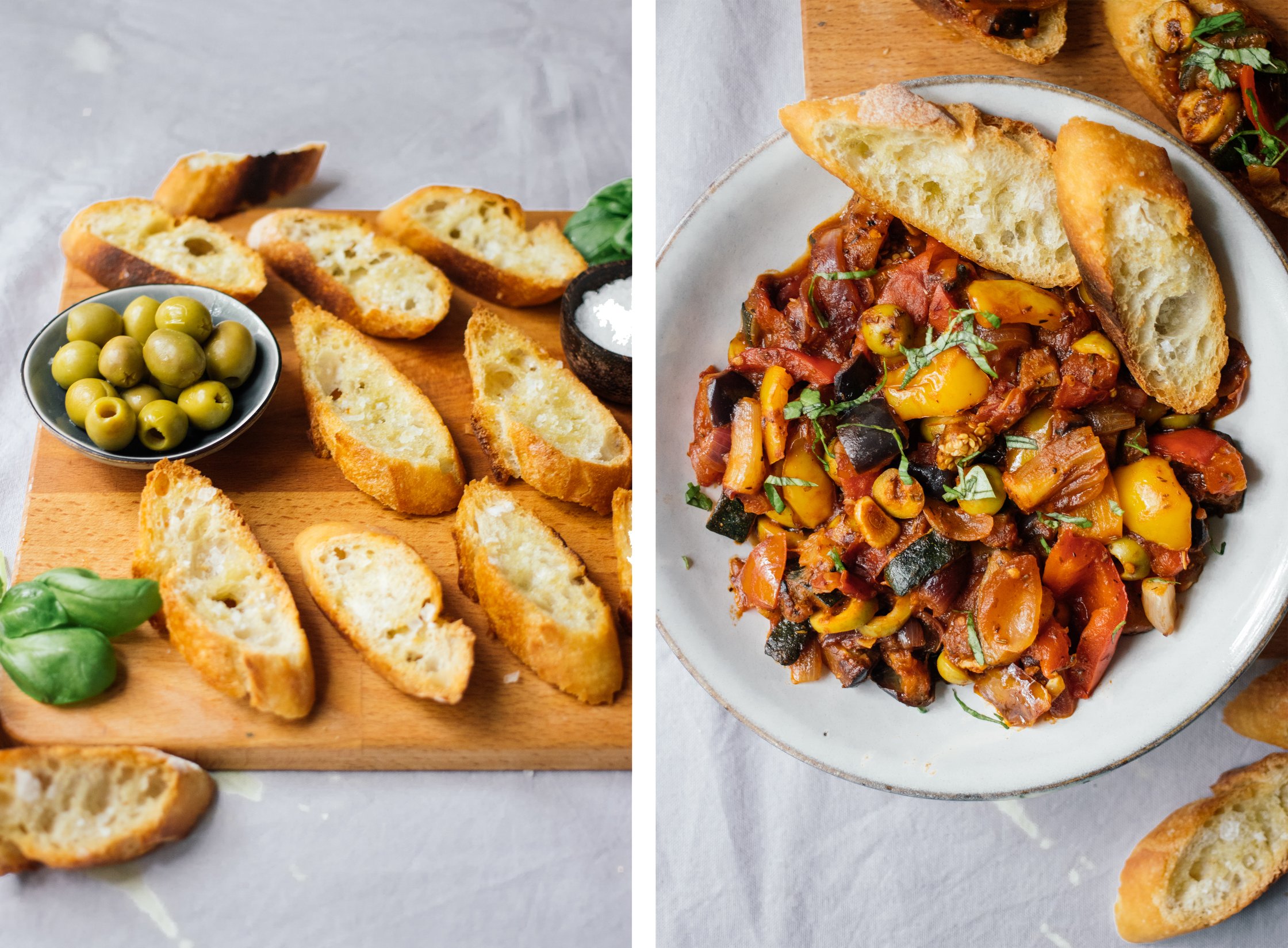 veganes ratatouille auf dem teller