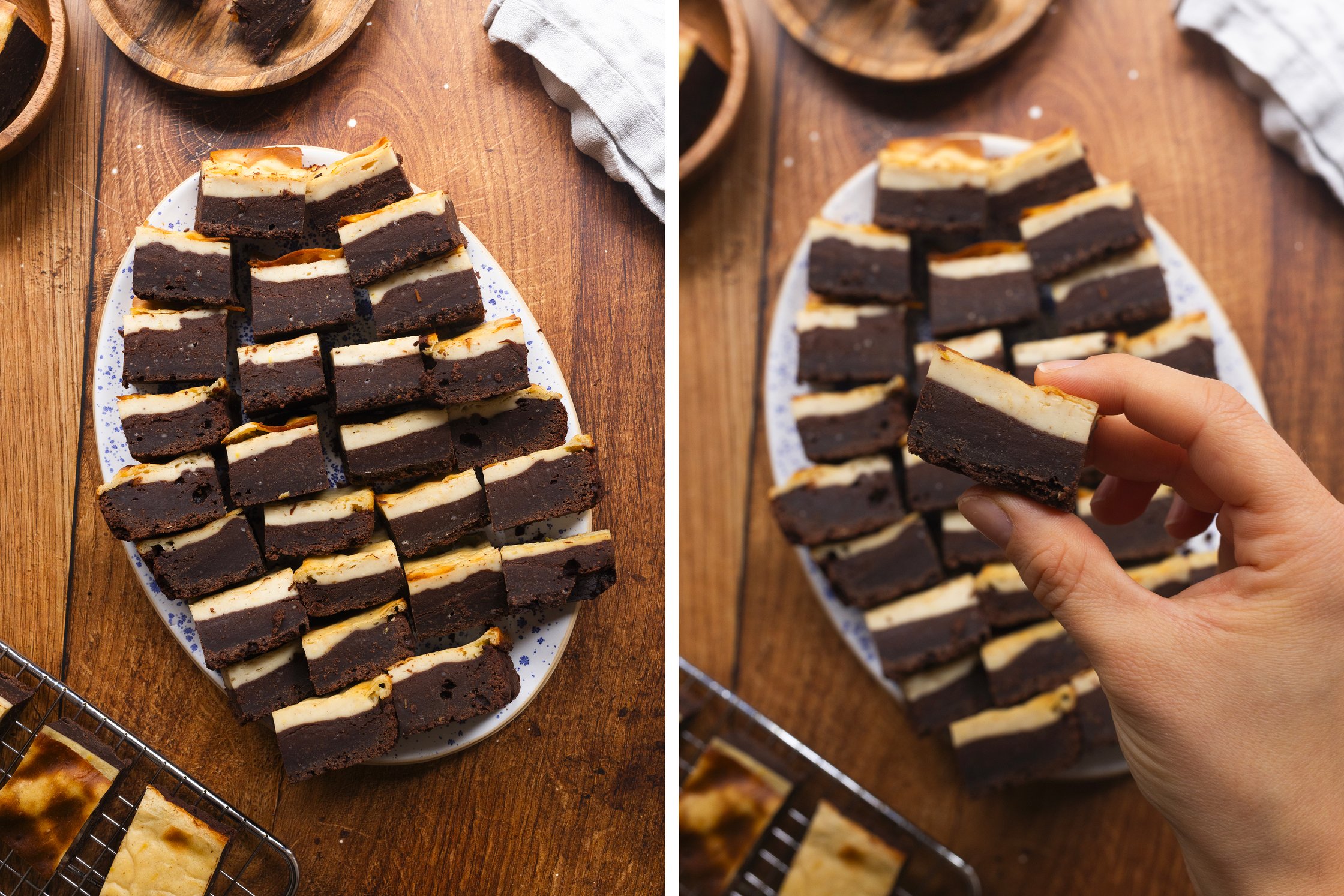 vegan chocolate brownies with cheesecake creme