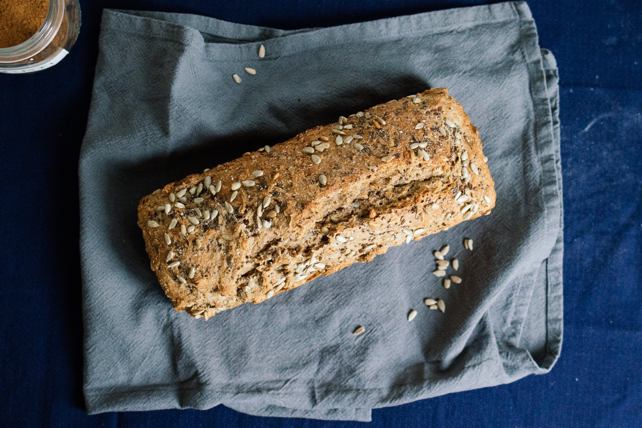 sunflower chia bread table top photo