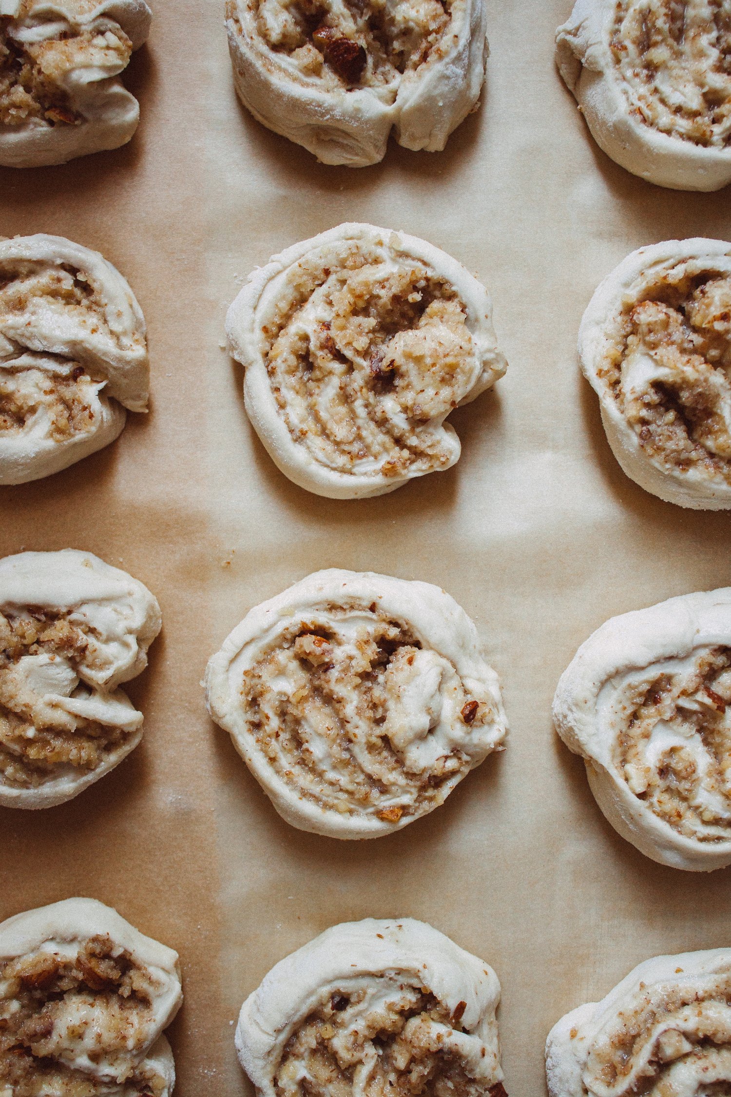 vegan nut buns before baking