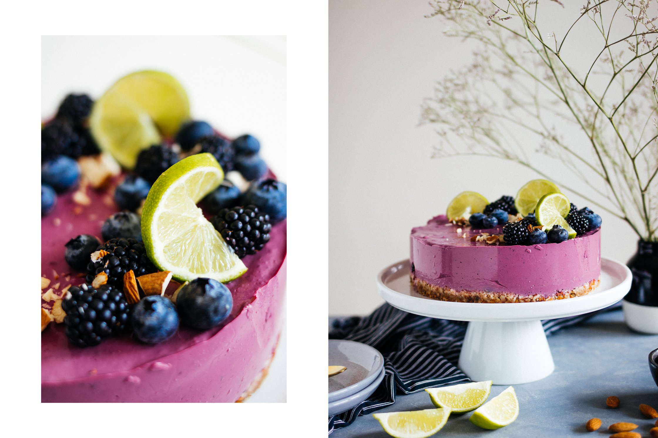 vegan blackberry cake with lime