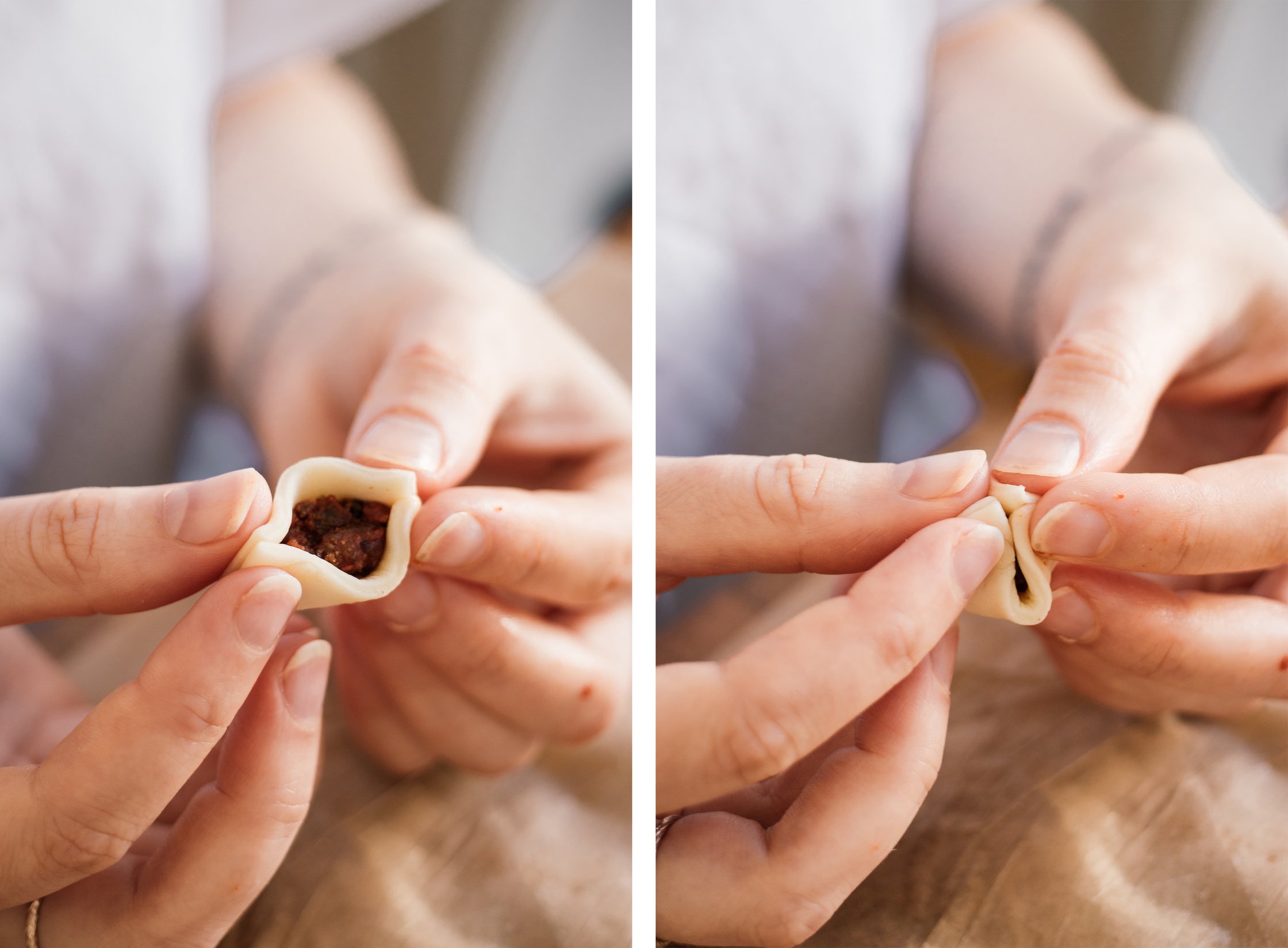 how to fold vegan manti