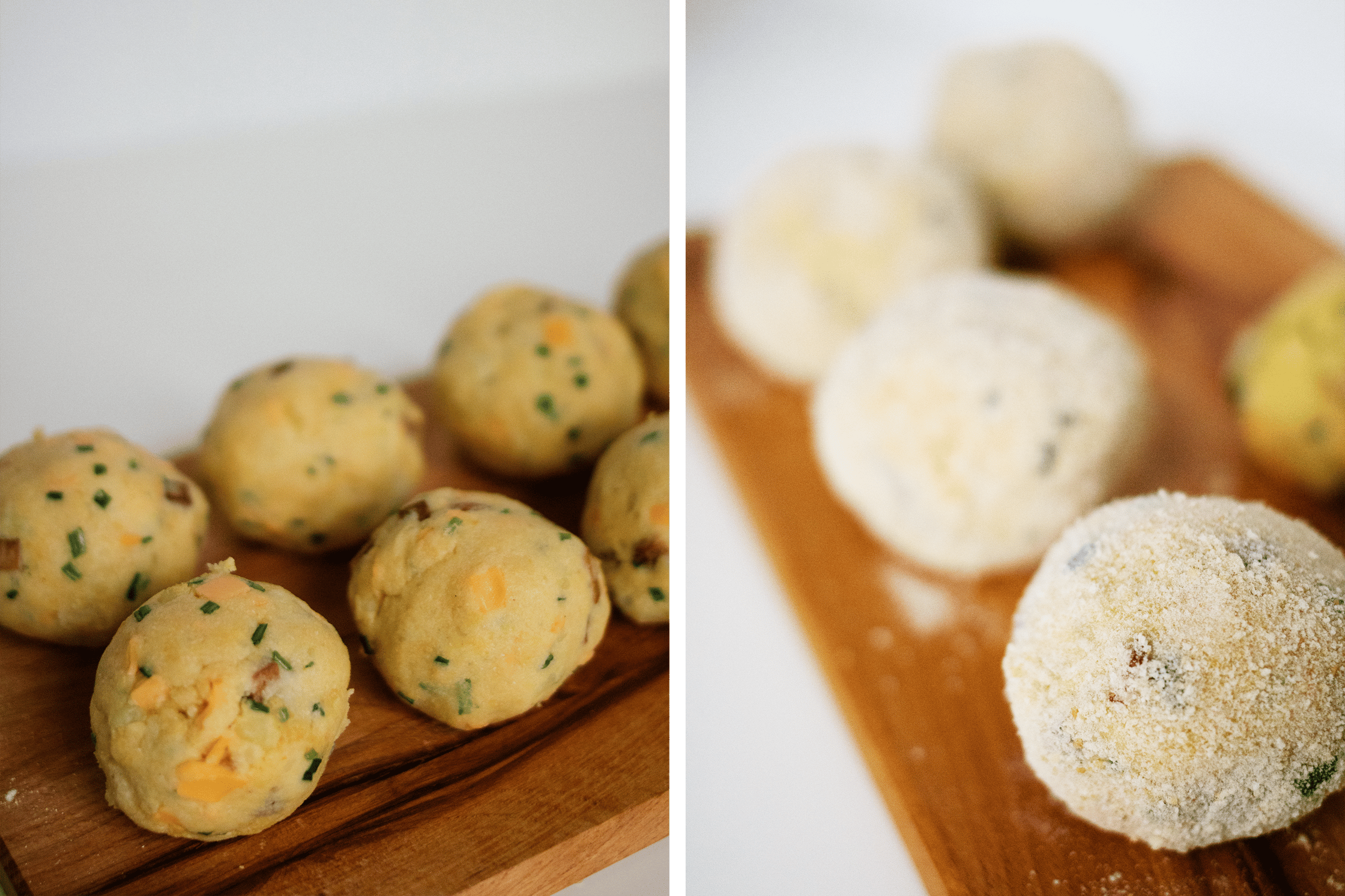 Vegane Frittierte Kartoffelbällchen noch ungekocht