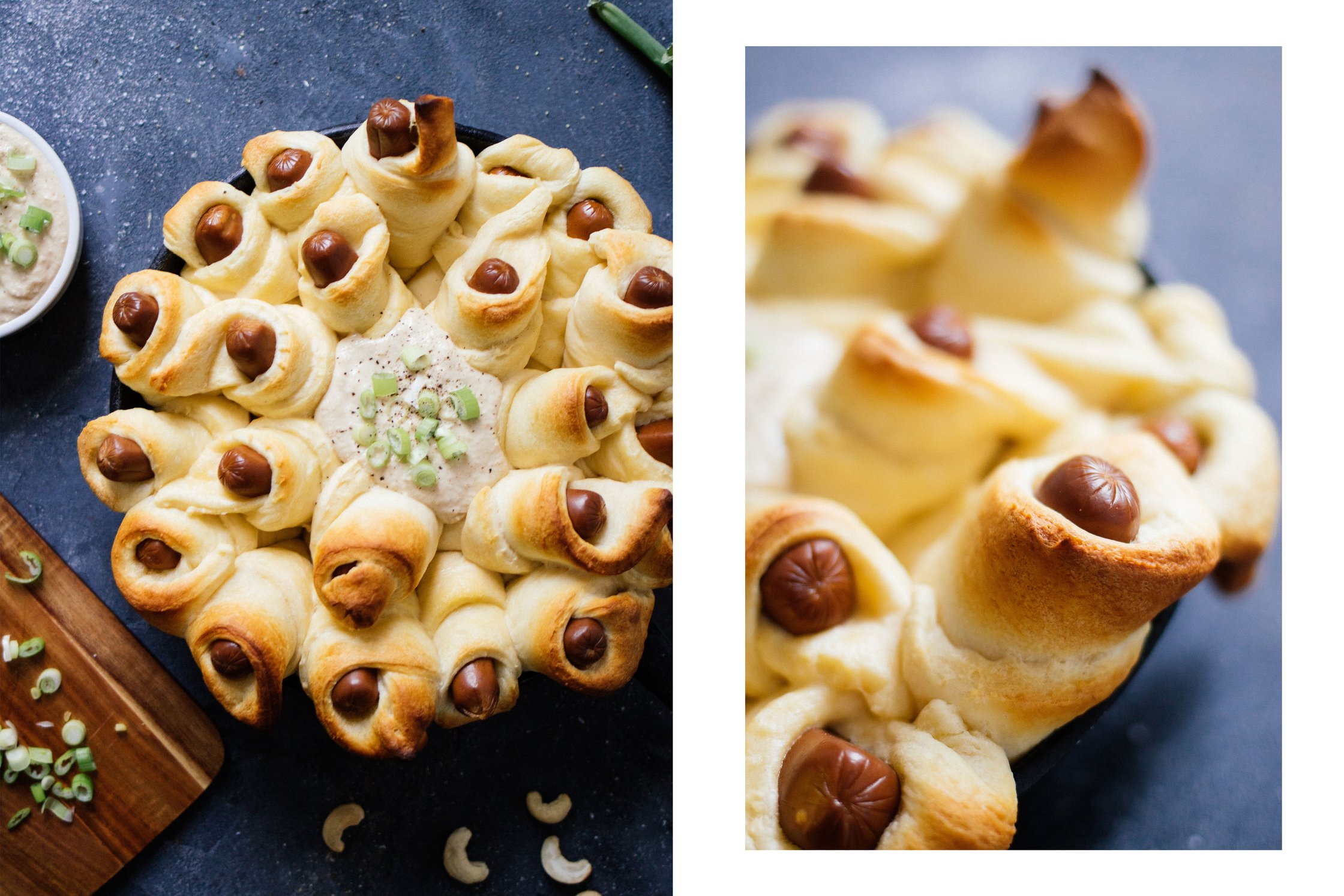 pigs in a blanket fresh from the oven
