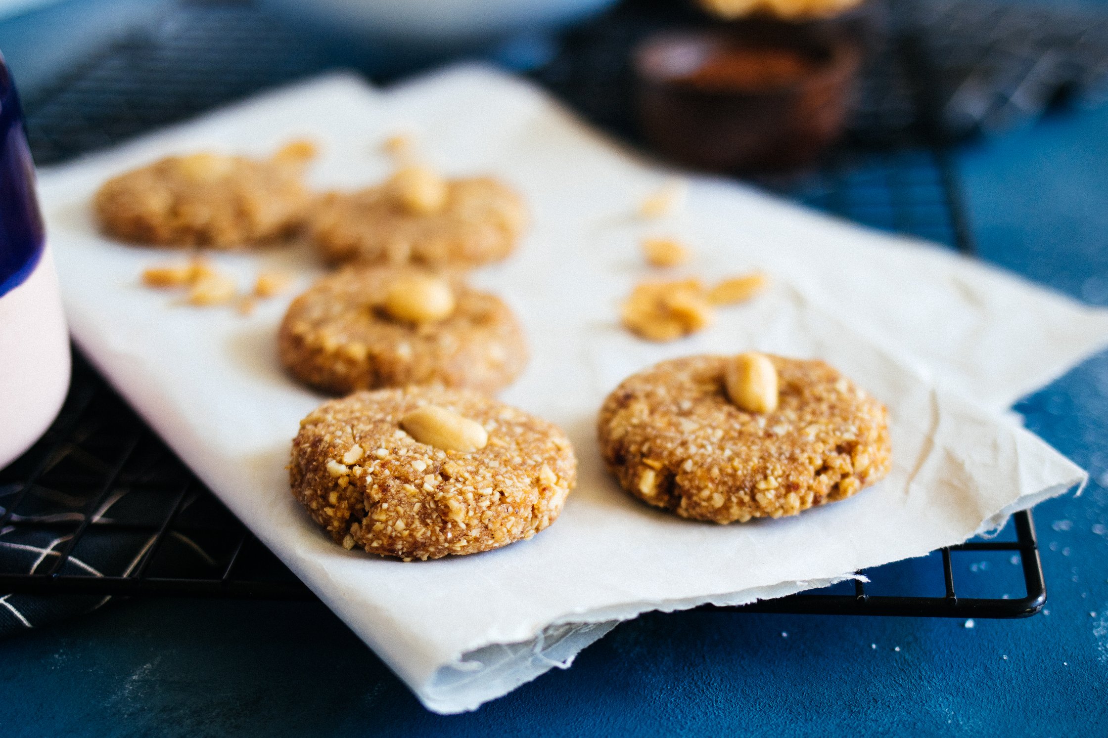 filling energy balls with peanuts